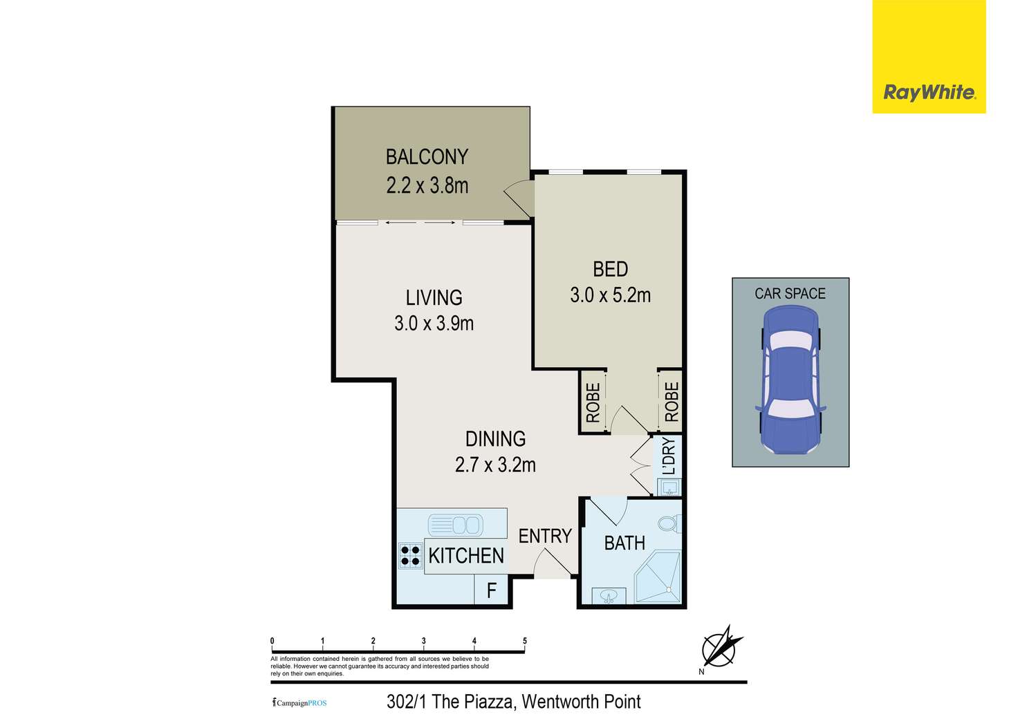Floorplan of Homely apartment listing, 302/1 The Piazza, Wentworth Point NSW 2127