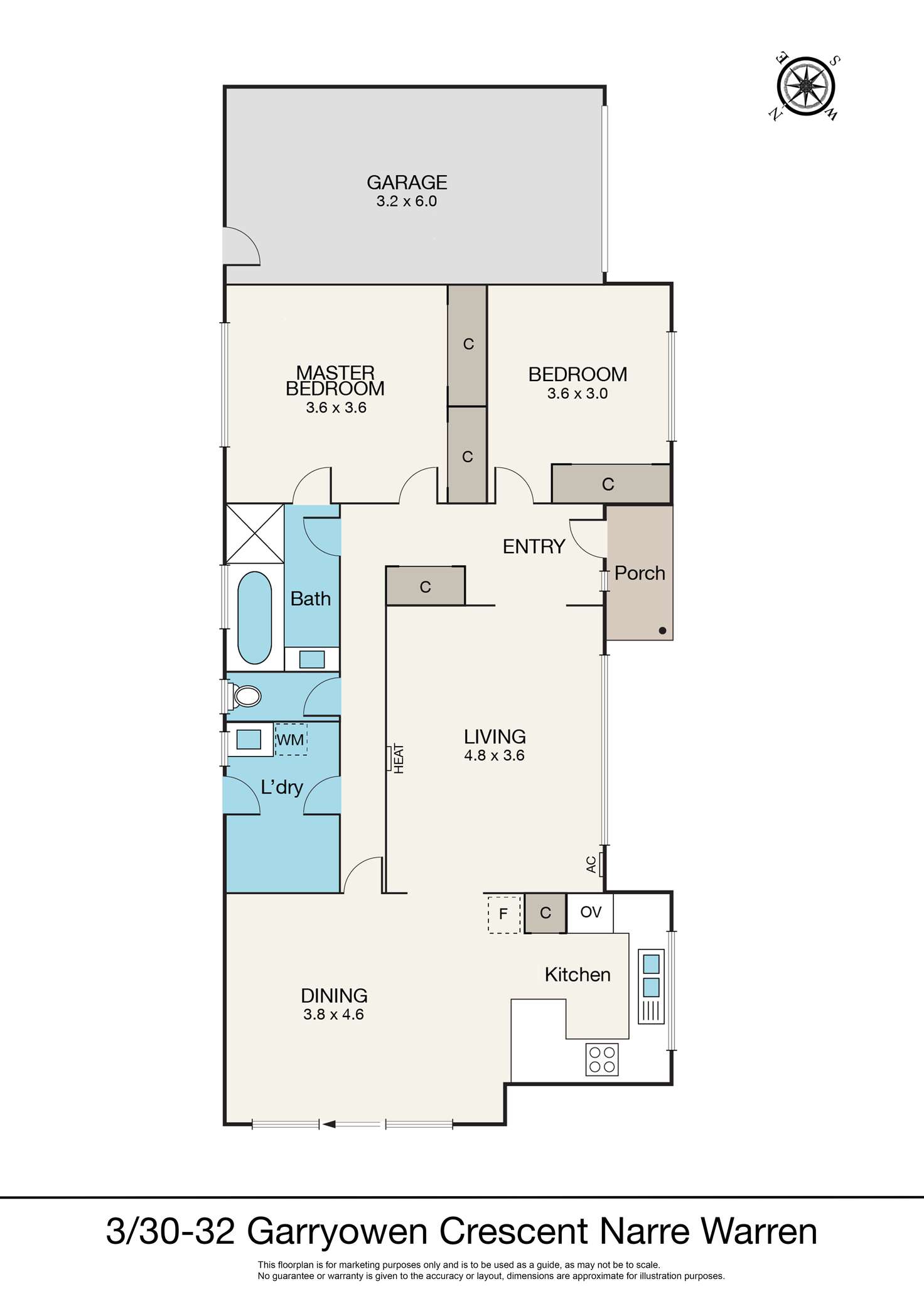 Floorplan of Homely unit listing, 3/30-32 Garryowen Crescent, Narre Warren VIC 3805