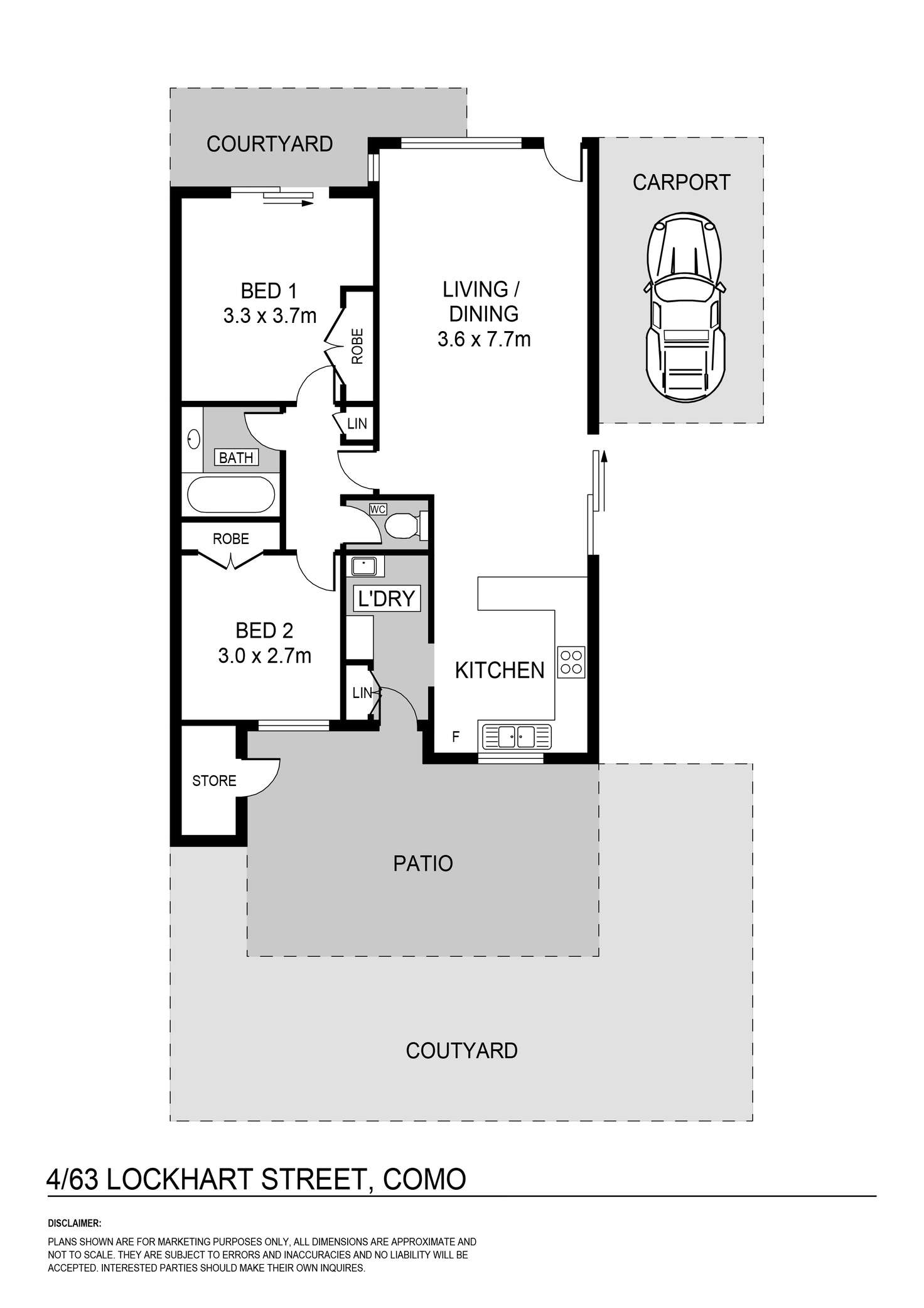 Floorplan of Homely villa listing, 4/63 Lockhart Street, Como WA 6152