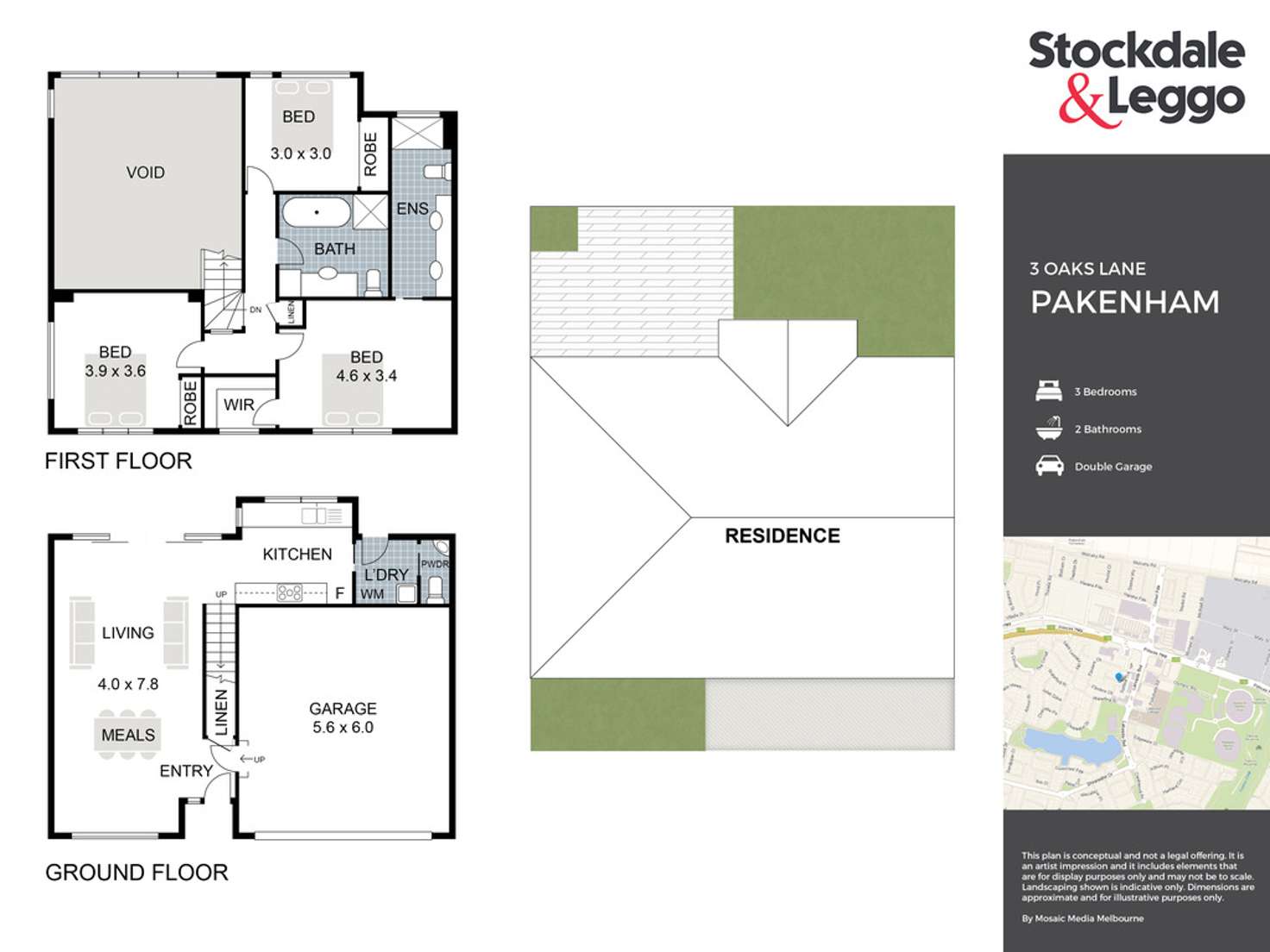 Floorplan of Homely townhouse listing, 3 Oaks Lane, Pakenham VIC 3810