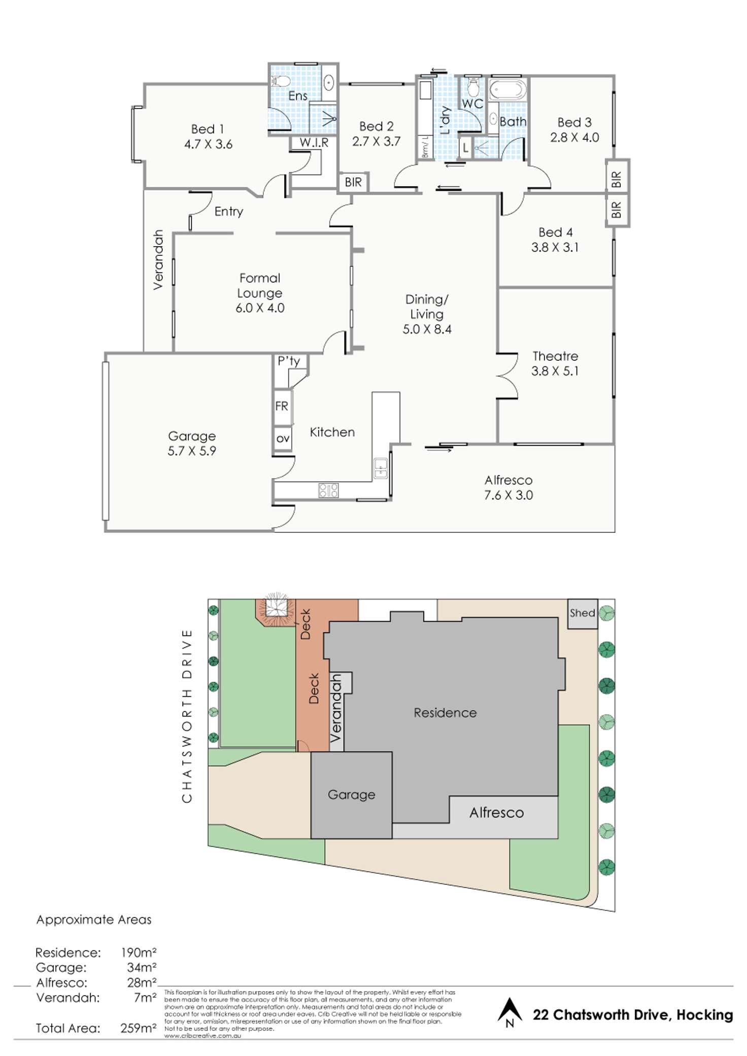 Floorplan of Homely house listing, 22 Chatsworth Drive, Hocking WA 6065