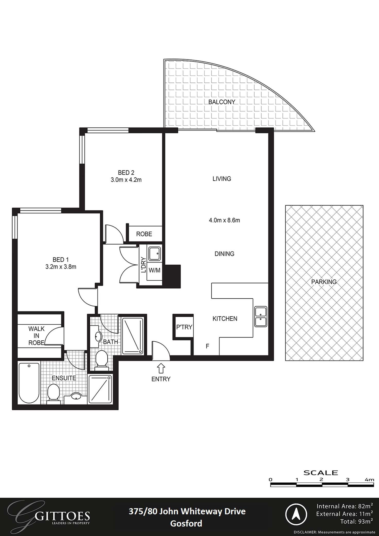 Floorplan of Homely apartment listing, 375/80 John Whiteway Drive, Gosford NSW 2250