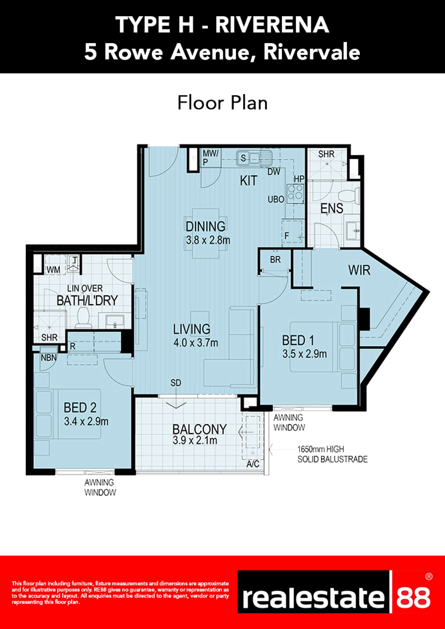 Floorplan of Homely apartment listing, 118/5 Rowe Avenue, Rivervale WA 6103