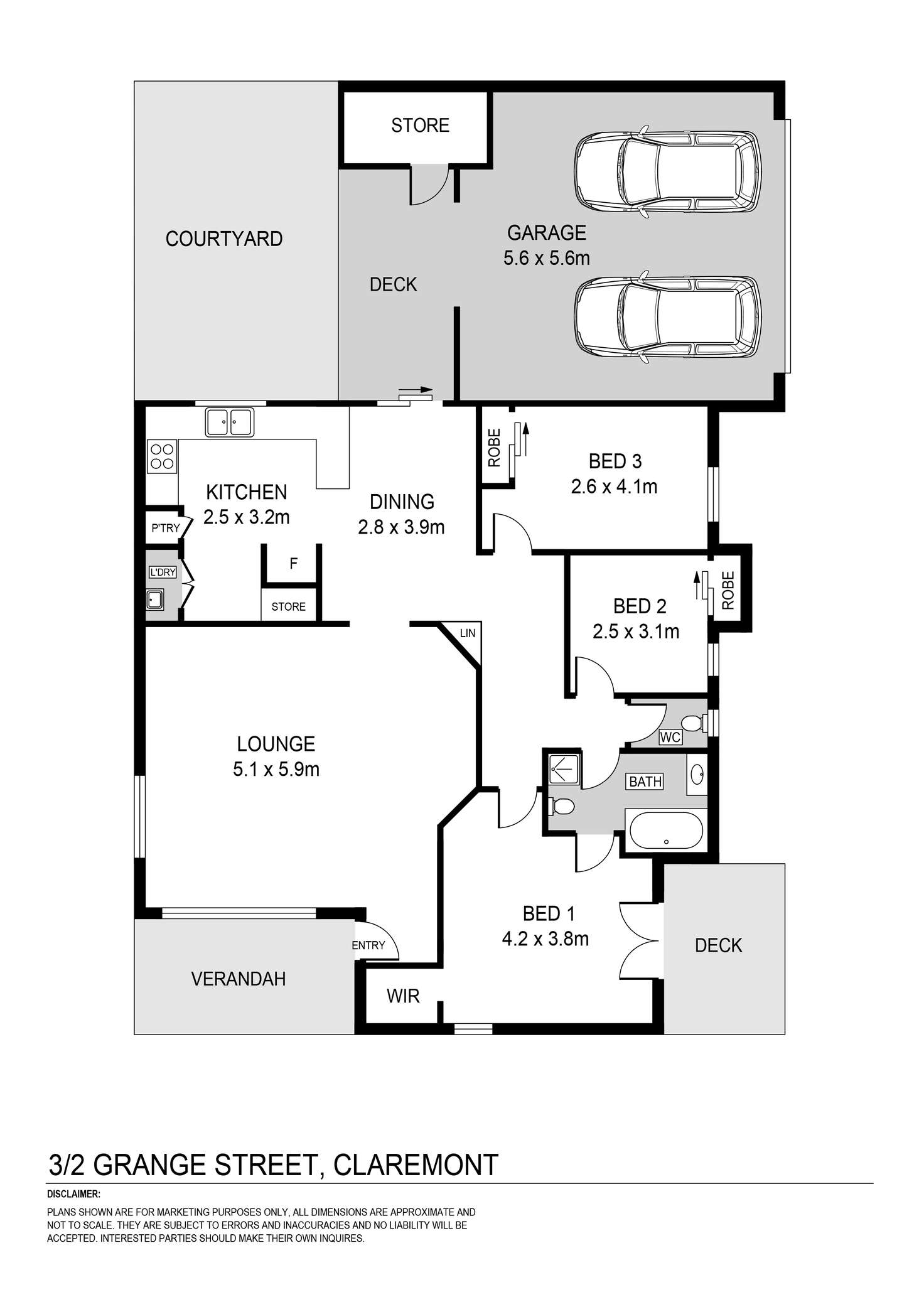 Floorplan of Homely house listing, 3/2 Grange Street, Claremont WA 6010