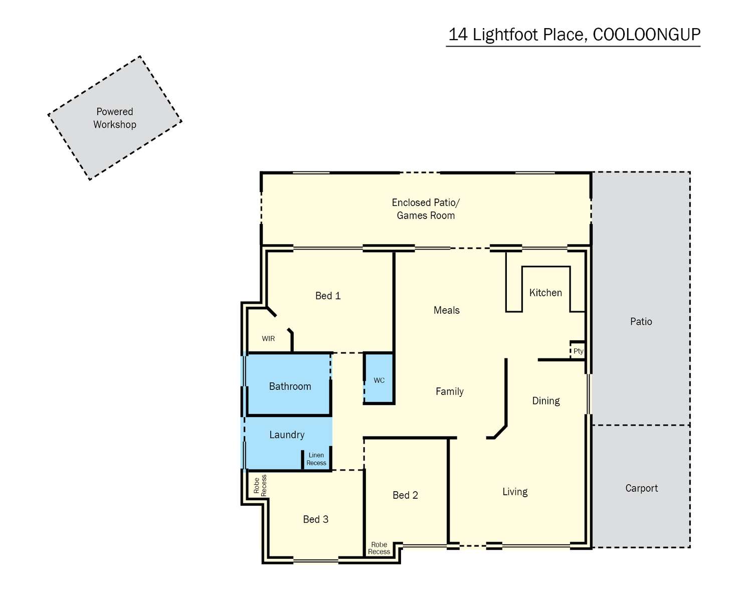 Floorplan of Homely house listing, 14 Lightfoot Place, Cooloongup WA 6168