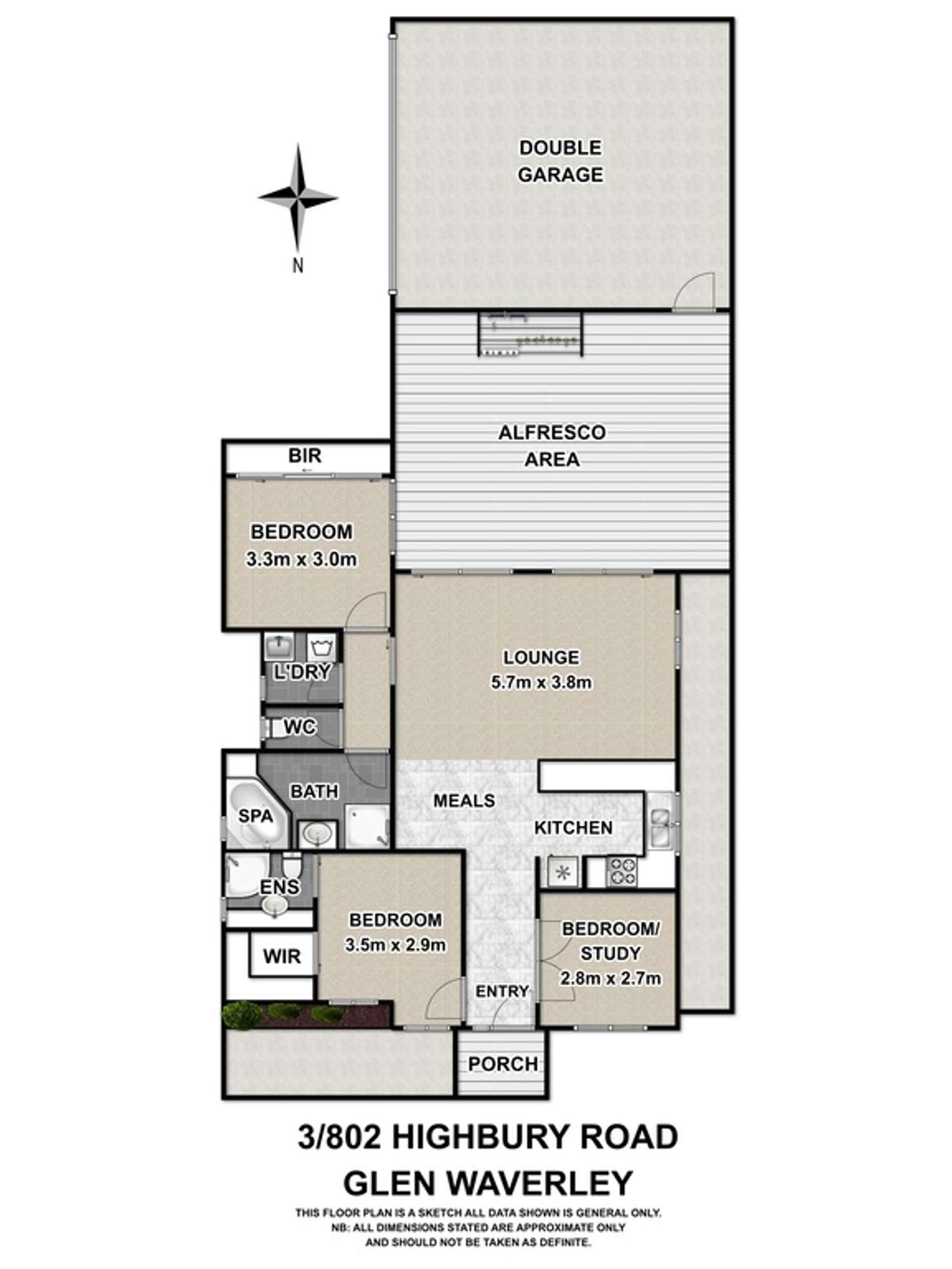 Floorplan of Homely townhouse listing, 3/802 Highbury Road, Glen Waverley VIC 3150