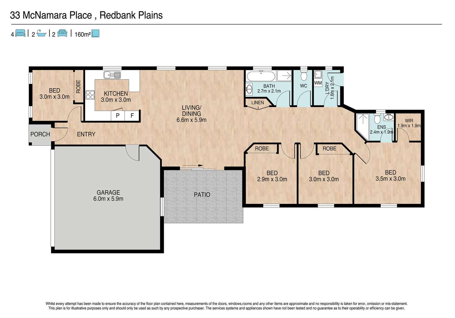 Floorplan of Homely house listing, 33 McNamara Place, Redbank Plains QLD 4301