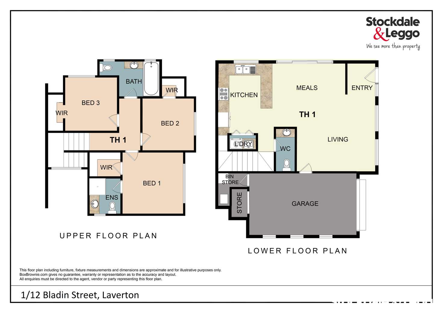 Floorplan of Homely townhouse listing, 1/12 Bladin Street, Laverton VIC 3028