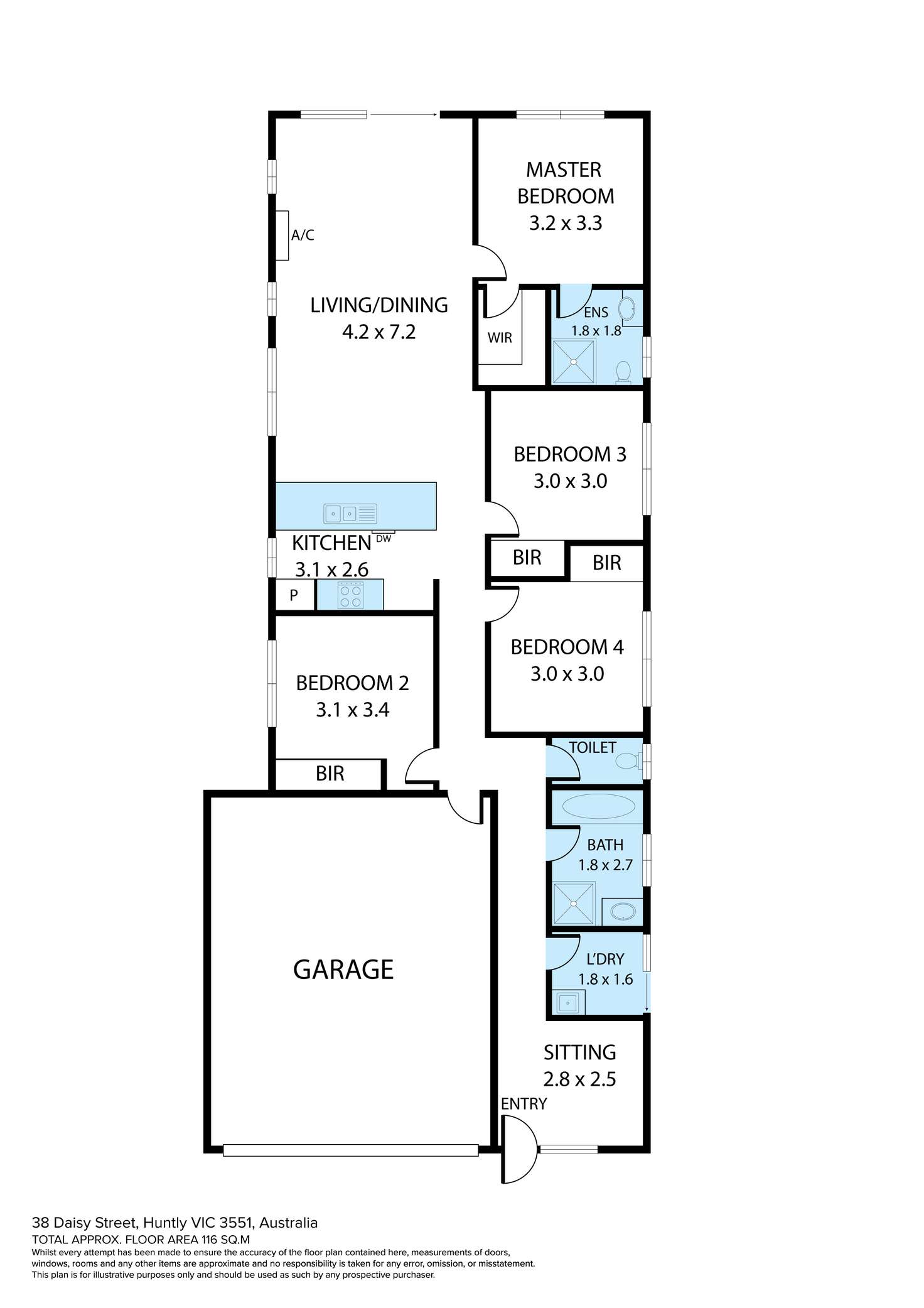 Floorplan of Homely house listing, 38 Daisy Street, Huntly VIC 3551