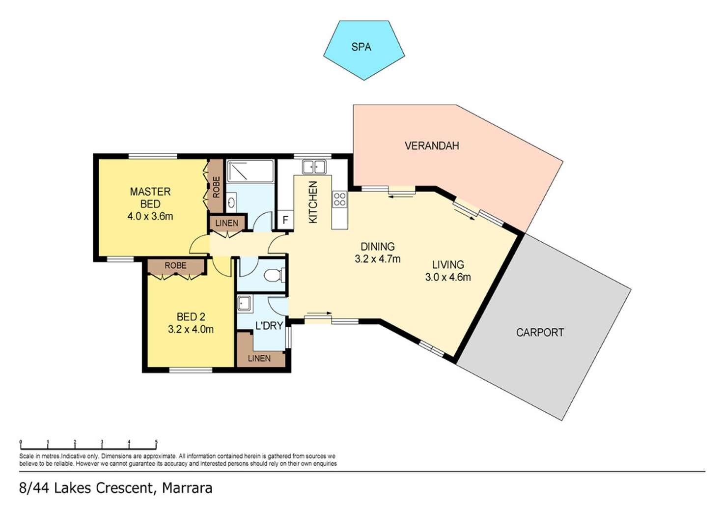 Floorplan of Homely unit listing, 8/44 Lakes Crescent, Marrara NT 812