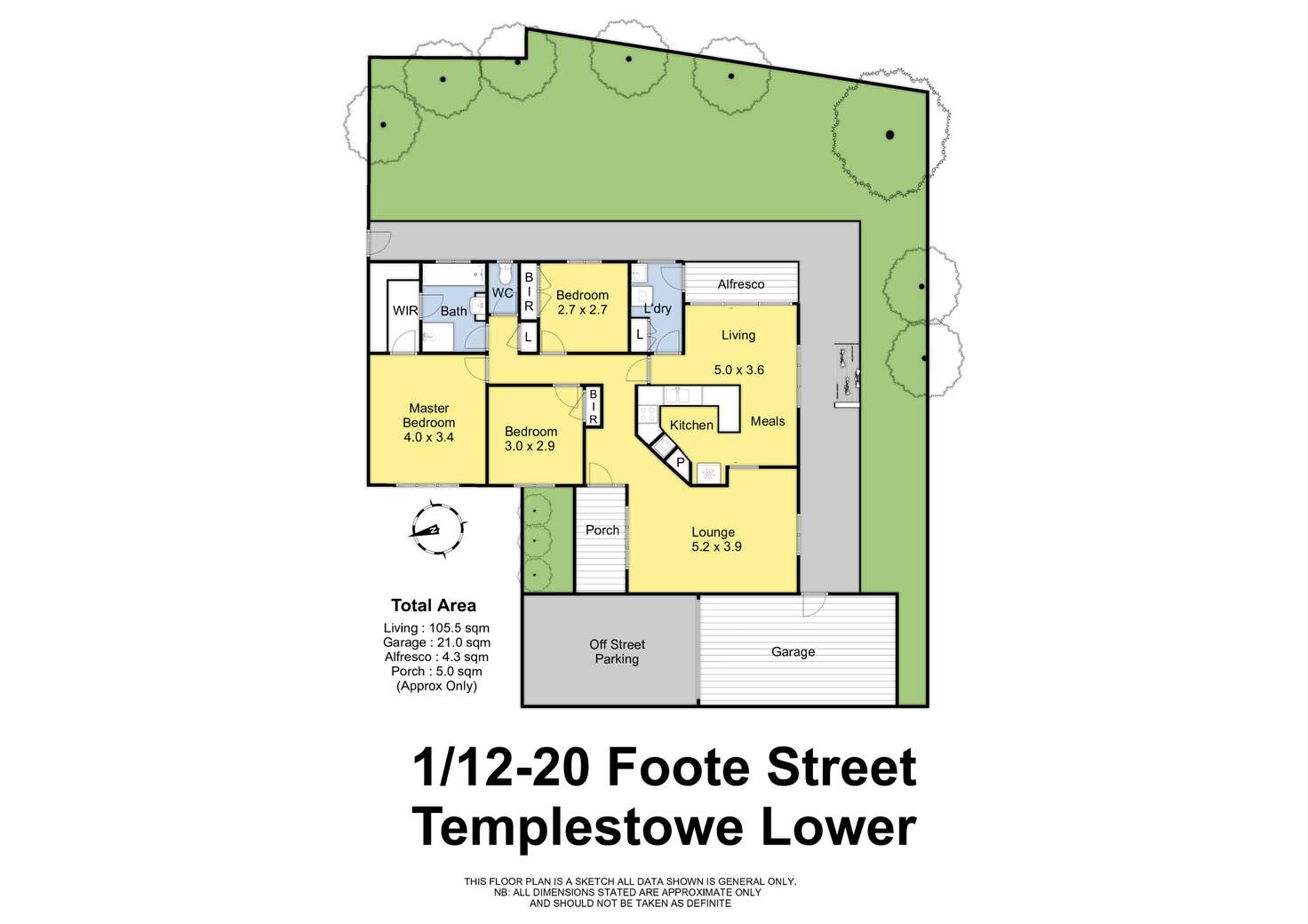 Floorplan of Homely unit listing, 1/12-20 Foote St, Templestowe Lower VIC 3107