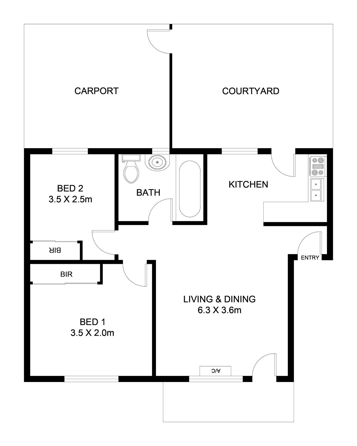 Floorplan of Homely unit listing, 1/329 Kensington Road, Kensington Park SA 5068