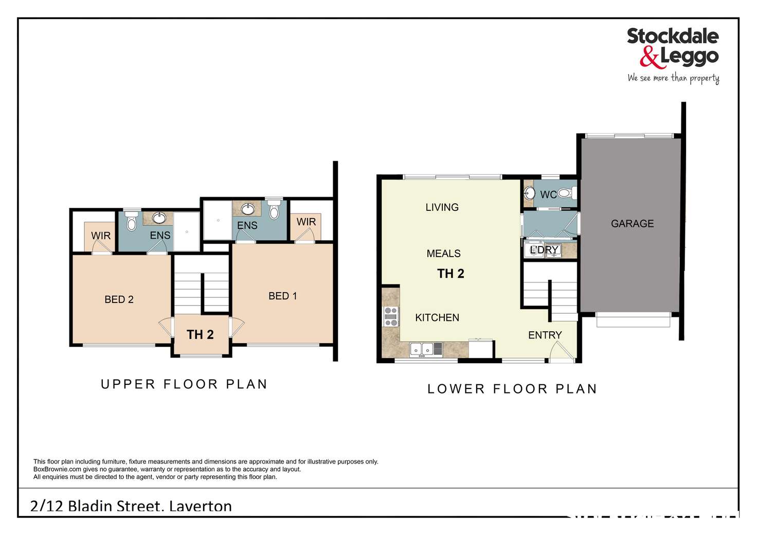 Floorplan of Homely townhouse listing, 2/12 Bladin Street, Laverton VIC 3028