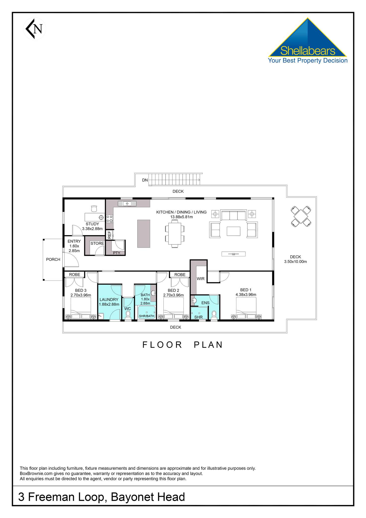 Floorplan of Homely house listing, 3 Freeman Close, Bayonet Head WA 6330
