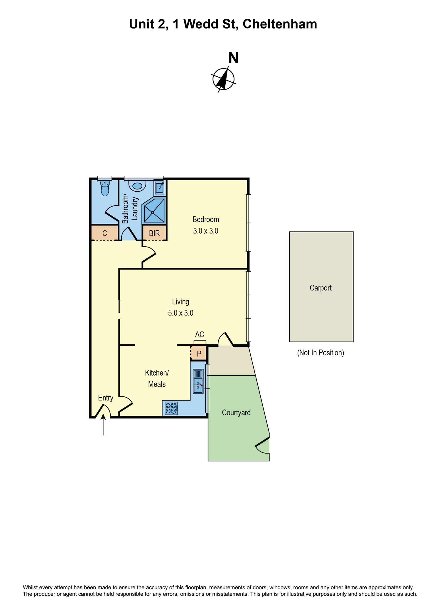 Floorplan of Homely unit listing, 2/1 Wedd Street, Cheltenham VIC 3192