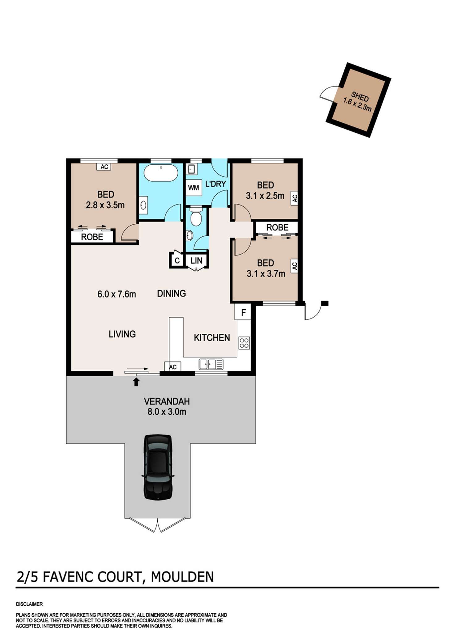Floorplan of Homely unit listing, 2/5 Favenc Court, Moulden NT 830
