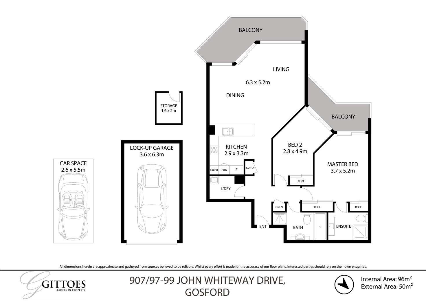 Floorplan of Homely apartment listing, 907/97-99 John Whiteway Drive, Gosford NSW 2250