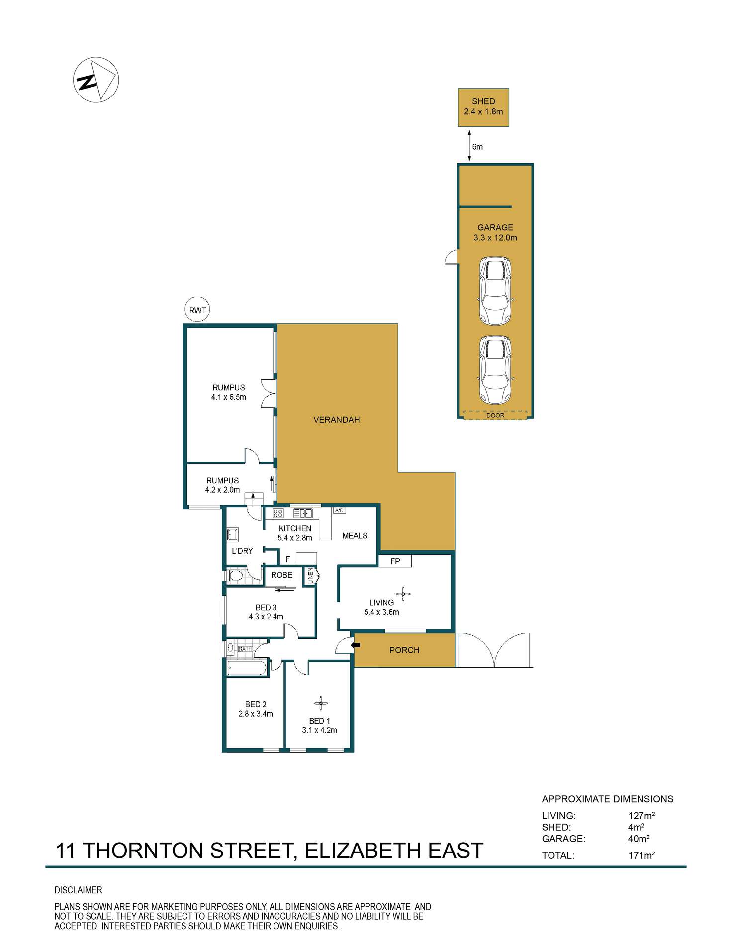 Floorplan of Homely house listing, 11 Thornton Street, Elizabeth East SA 5112