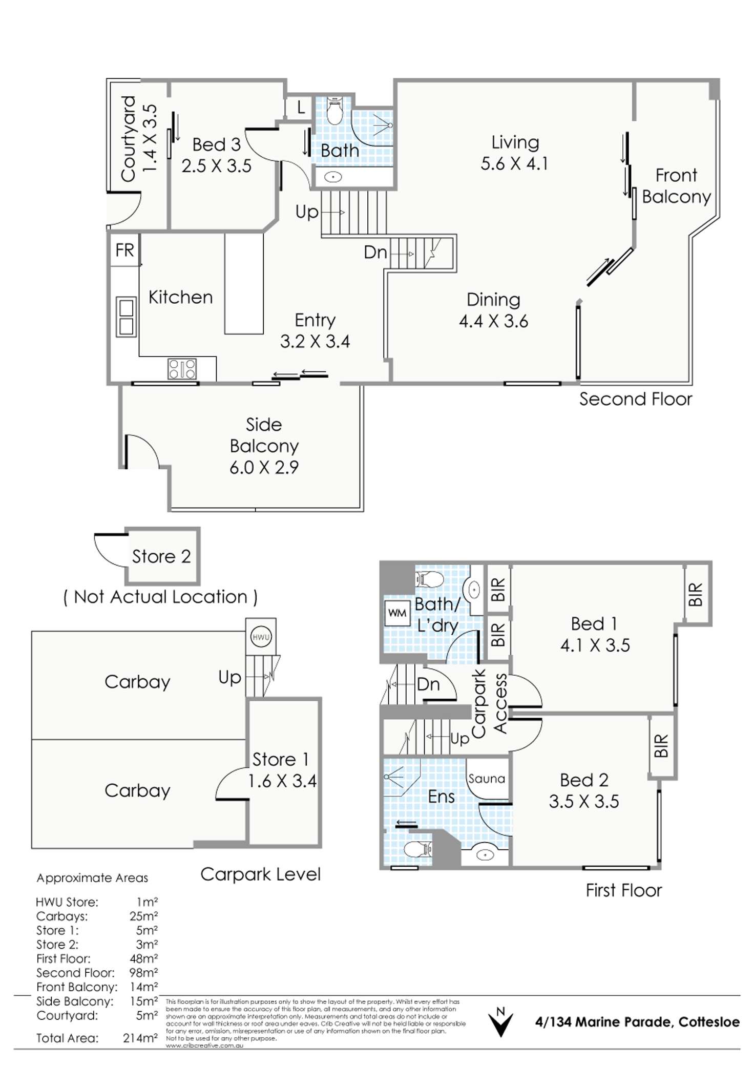 Floorplan of Homely house listing, 4/134 Marine Parade, Cottesloe WA 6011