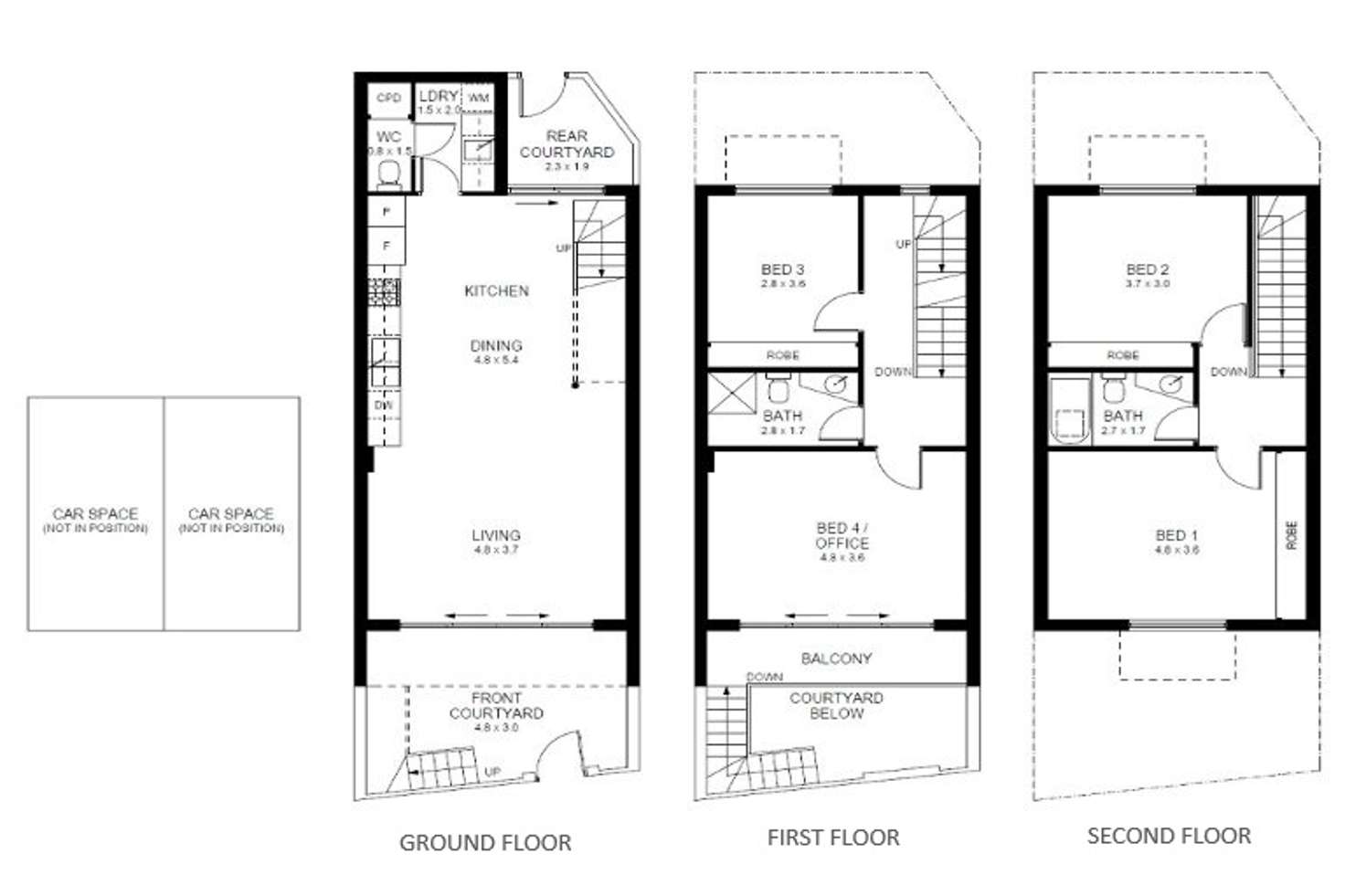 Floorplan of Homely townhouse listing, 22/200 Rokeby Road, Subiaco WA 6008