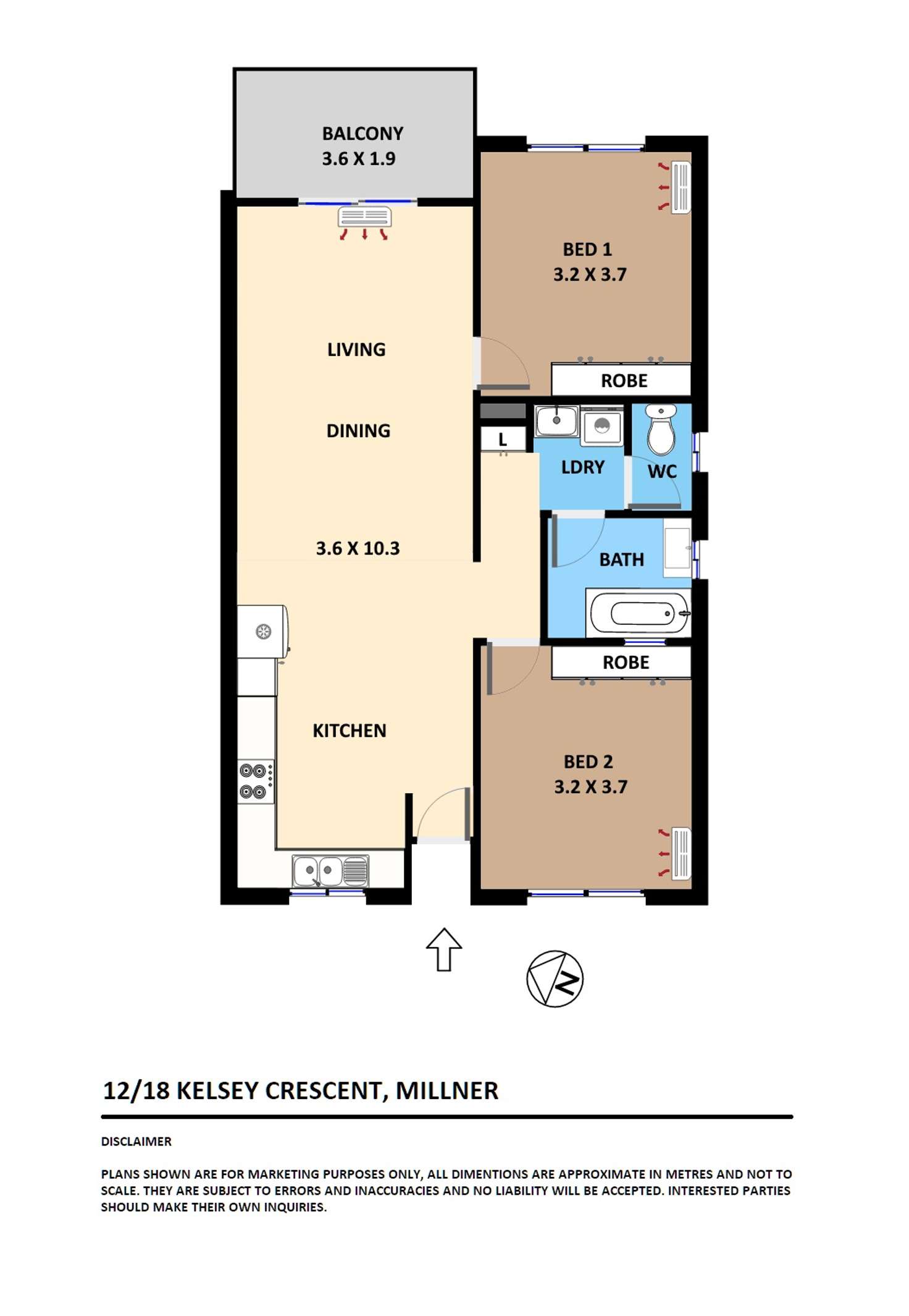 Floorplan of Homely unit listing, 12/18 Kelsey Crescent, Millner NT 810