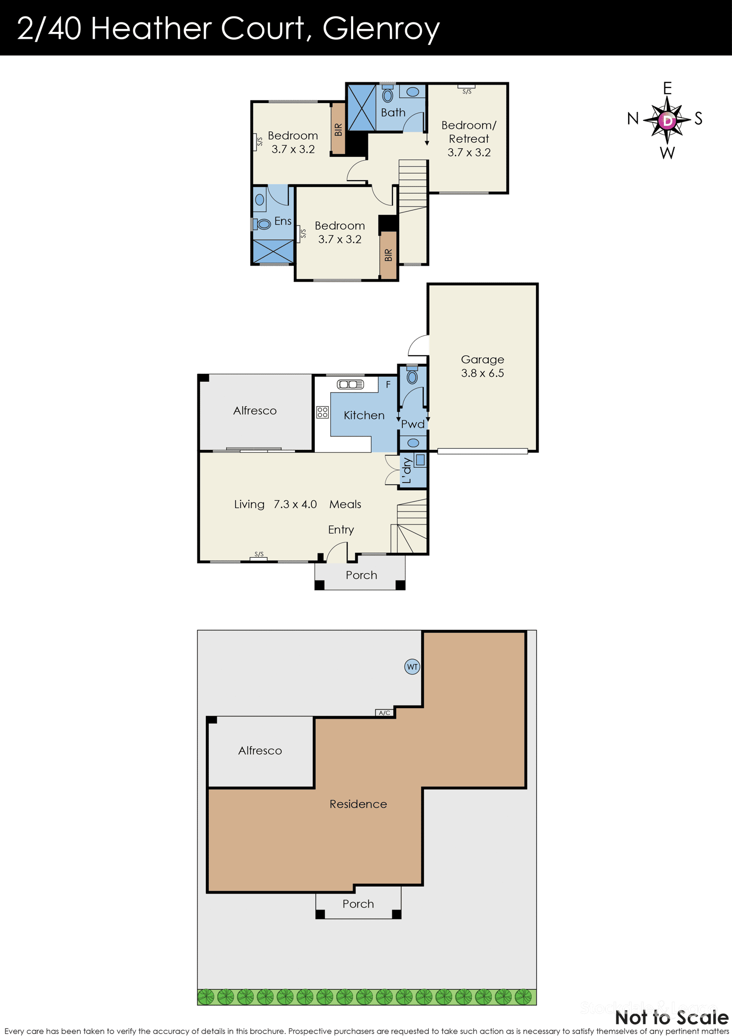 Floorplan of Homely townhouse listing, 2/40 Heather Court, Glenroy VIC 3046