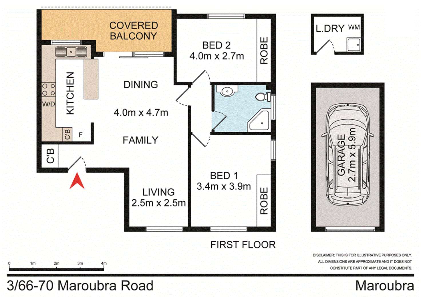 Floorplan of Homely unit listing, 3/66-70 Maroubra Road, Maroubra NSW 2035