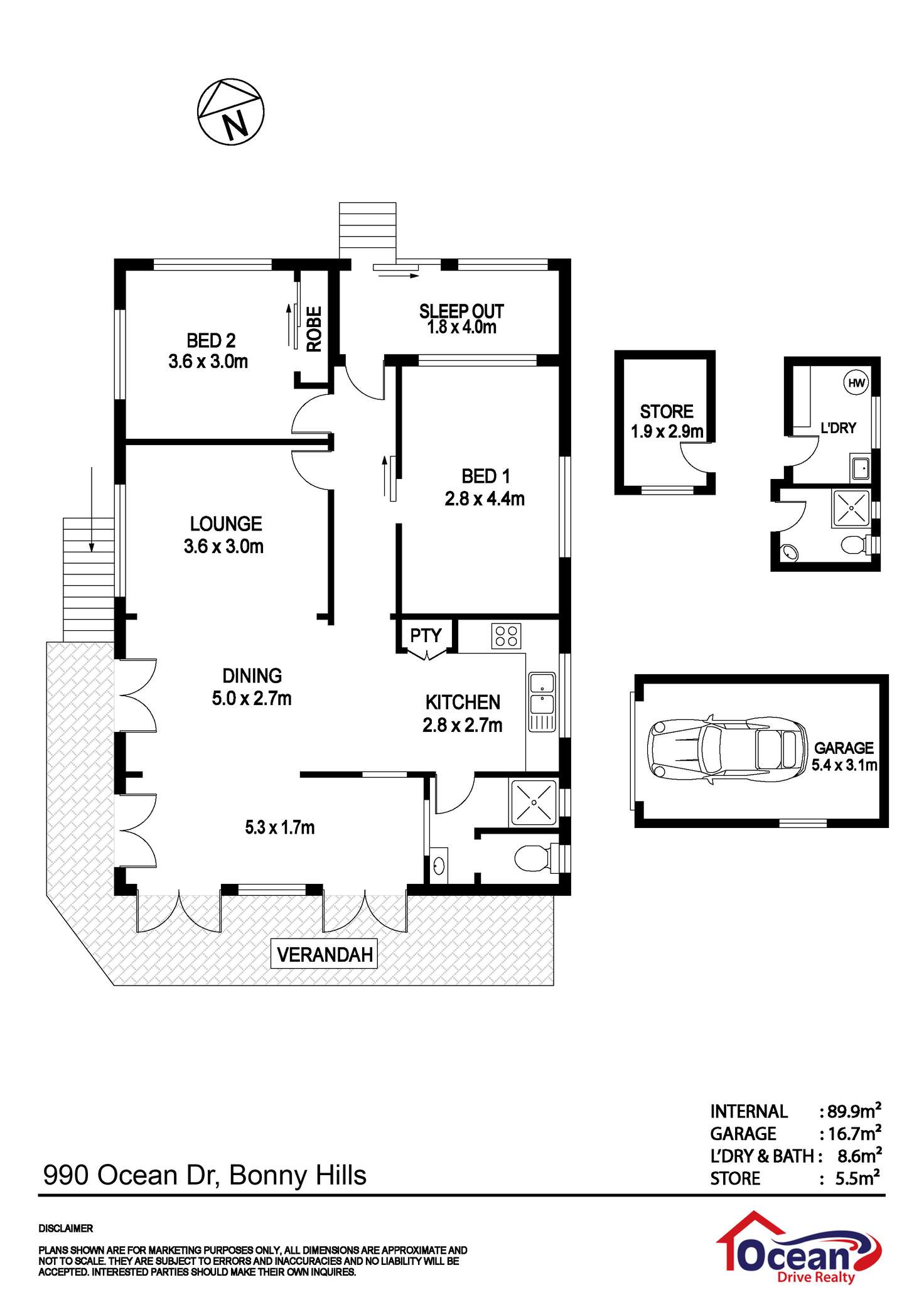 Floorplan of Homely house listing, 990 Ocean Drive, Bonny Hills NSW 2445
