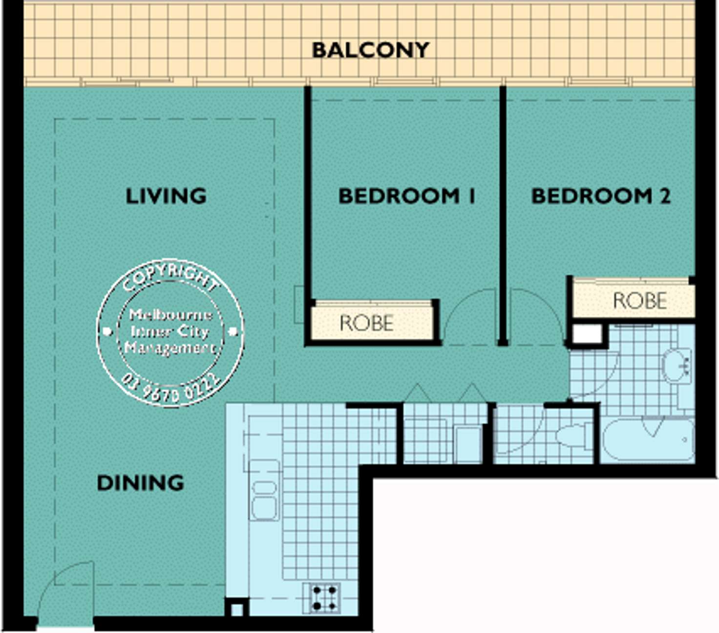 Floorplan of Homely apartment listing, REF 03248/83 Queensbridge Street, Southbank VIC 3006