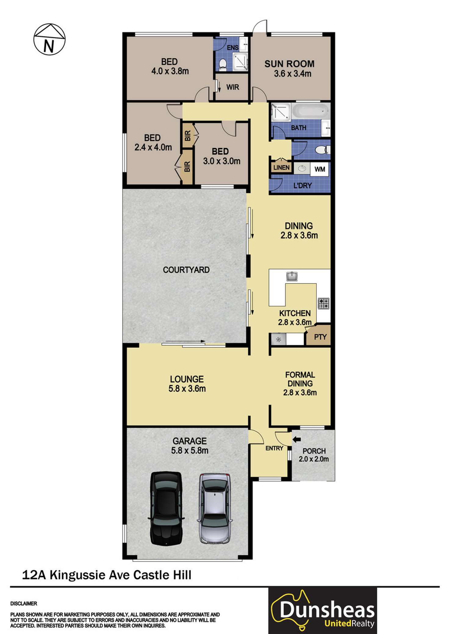 Floorplan of Homely semiDetached listing, 12a Kingussie Avenue, Castle Hill NSW 2154