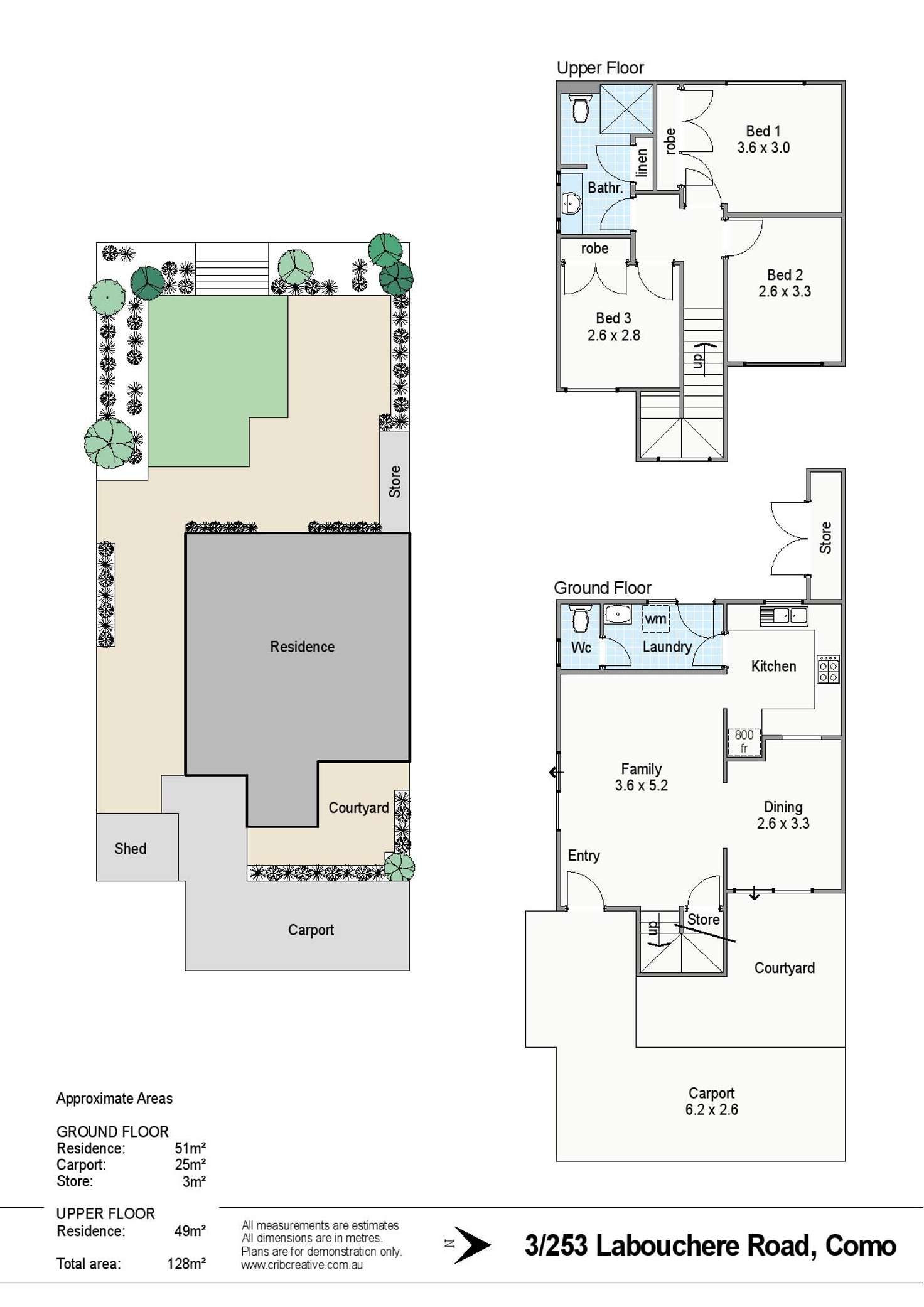 Floorplan of Homely townhouse listing, 3/253 Labouchere Road, Como WA 6152