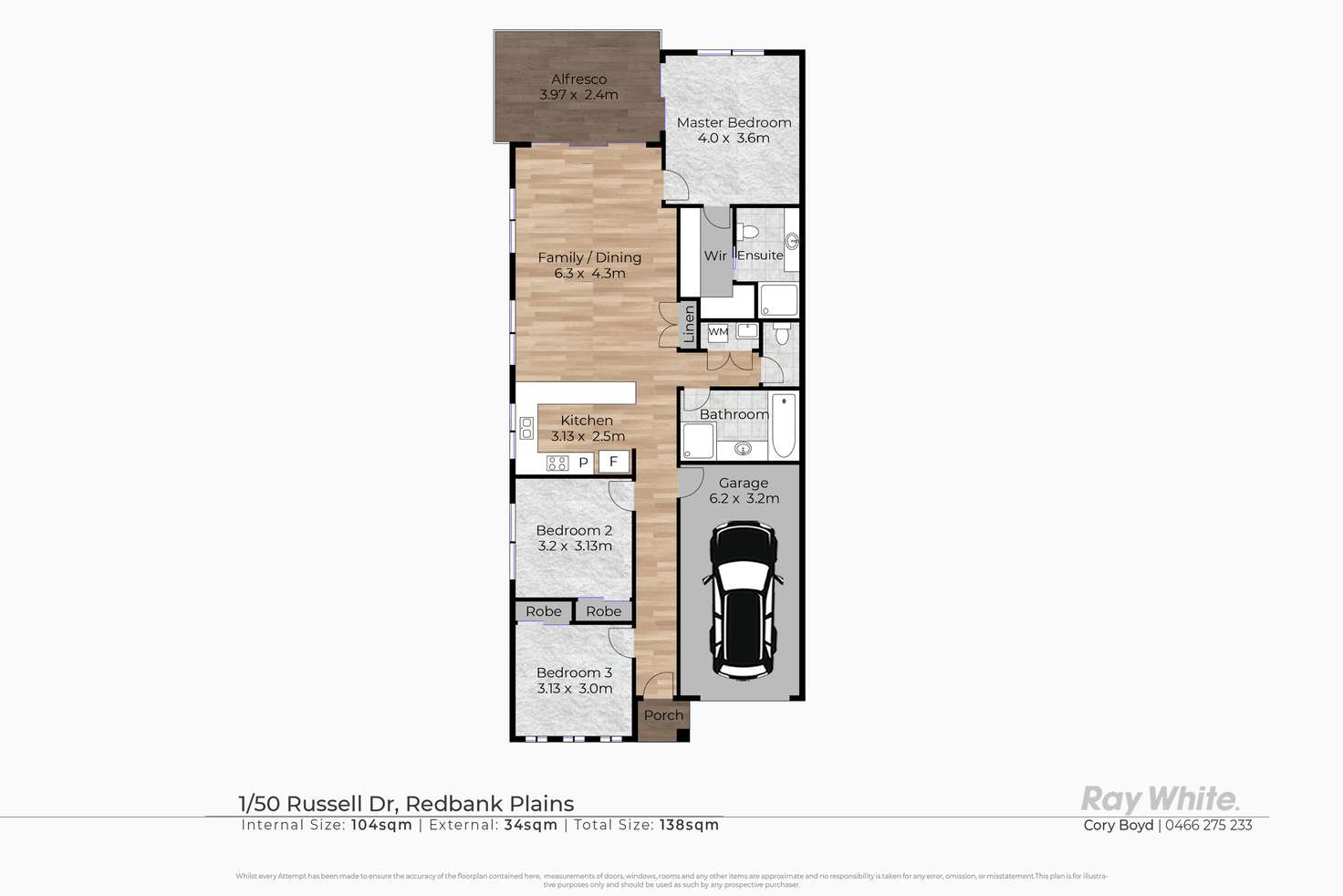 Floorplan of Homely house listing, 1/50 Russell Drive, Redbank Plains QLD 4301