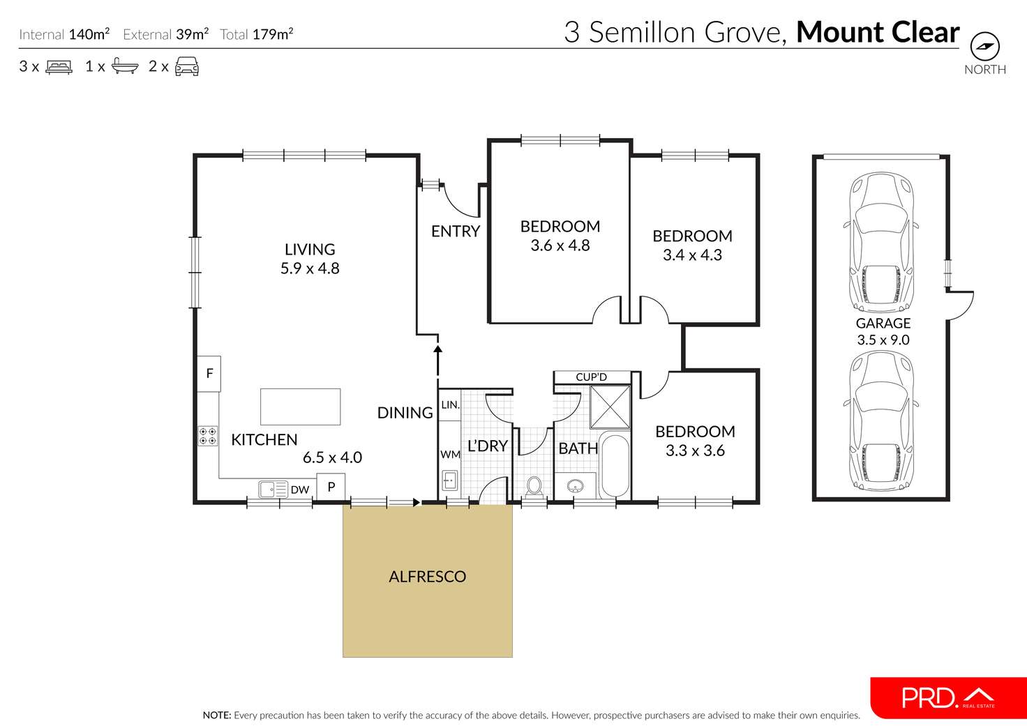 Floorplan of Homely house listing, 3 Semillon Grove, Mount Clear VIC 3350