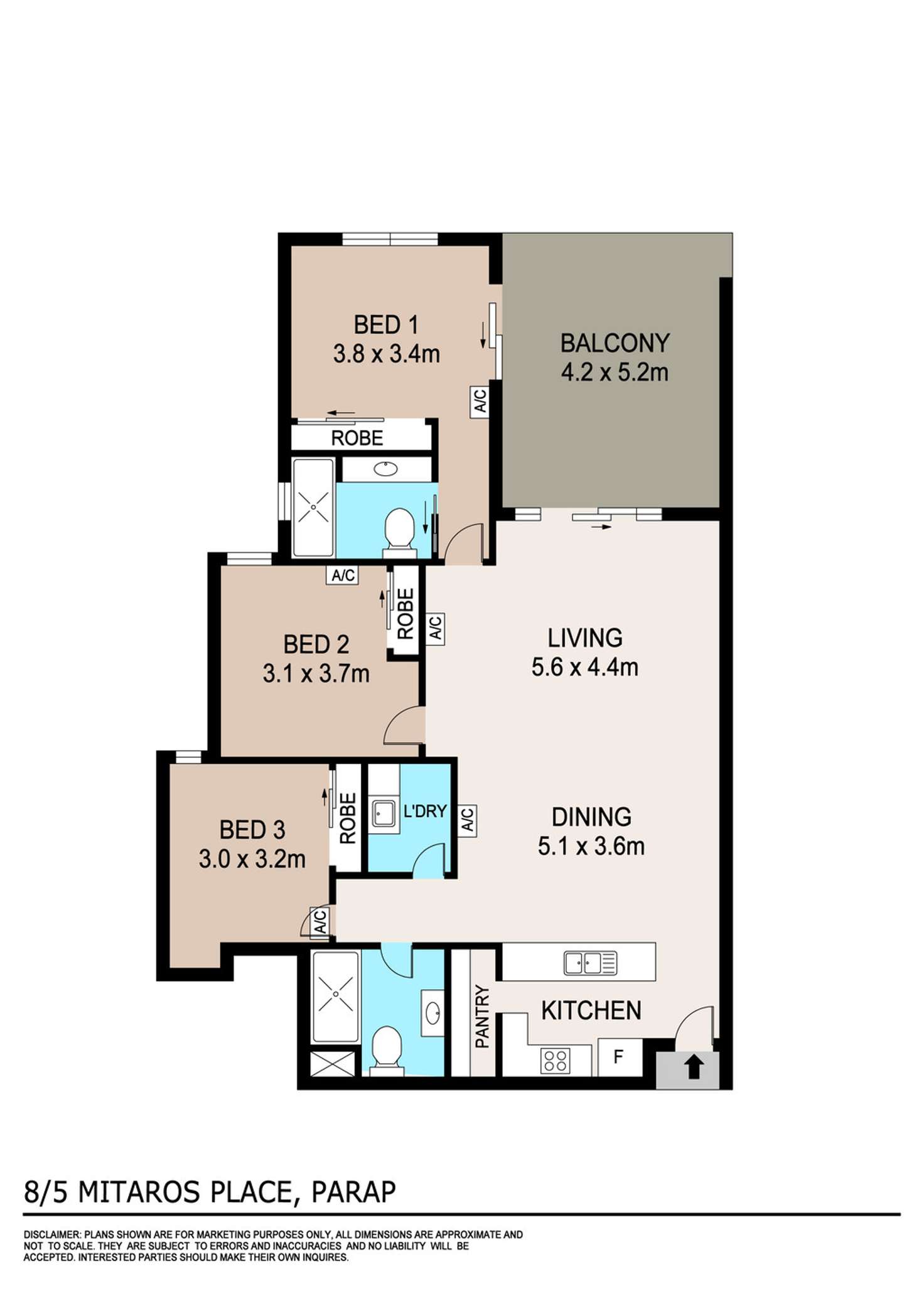 Floorplan of Homely unit listing, 8/5 Mitaros Place, Parap NT 820
