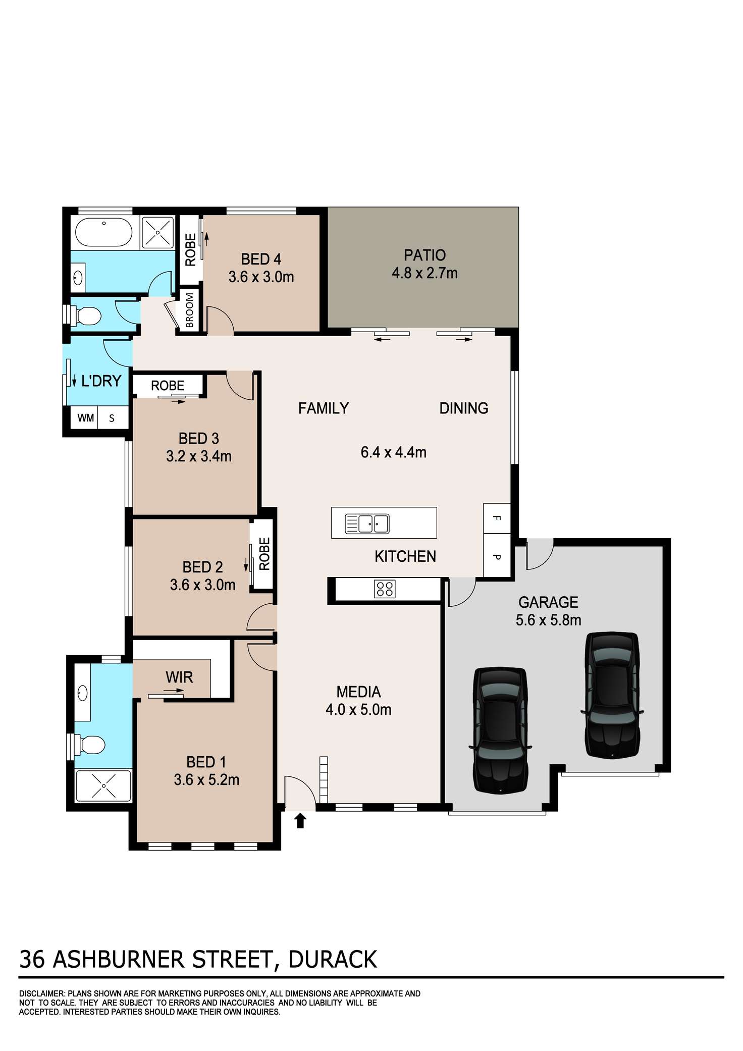 Floorplan of Homely house listing, 36 Ashburner Street, Durack NT 830