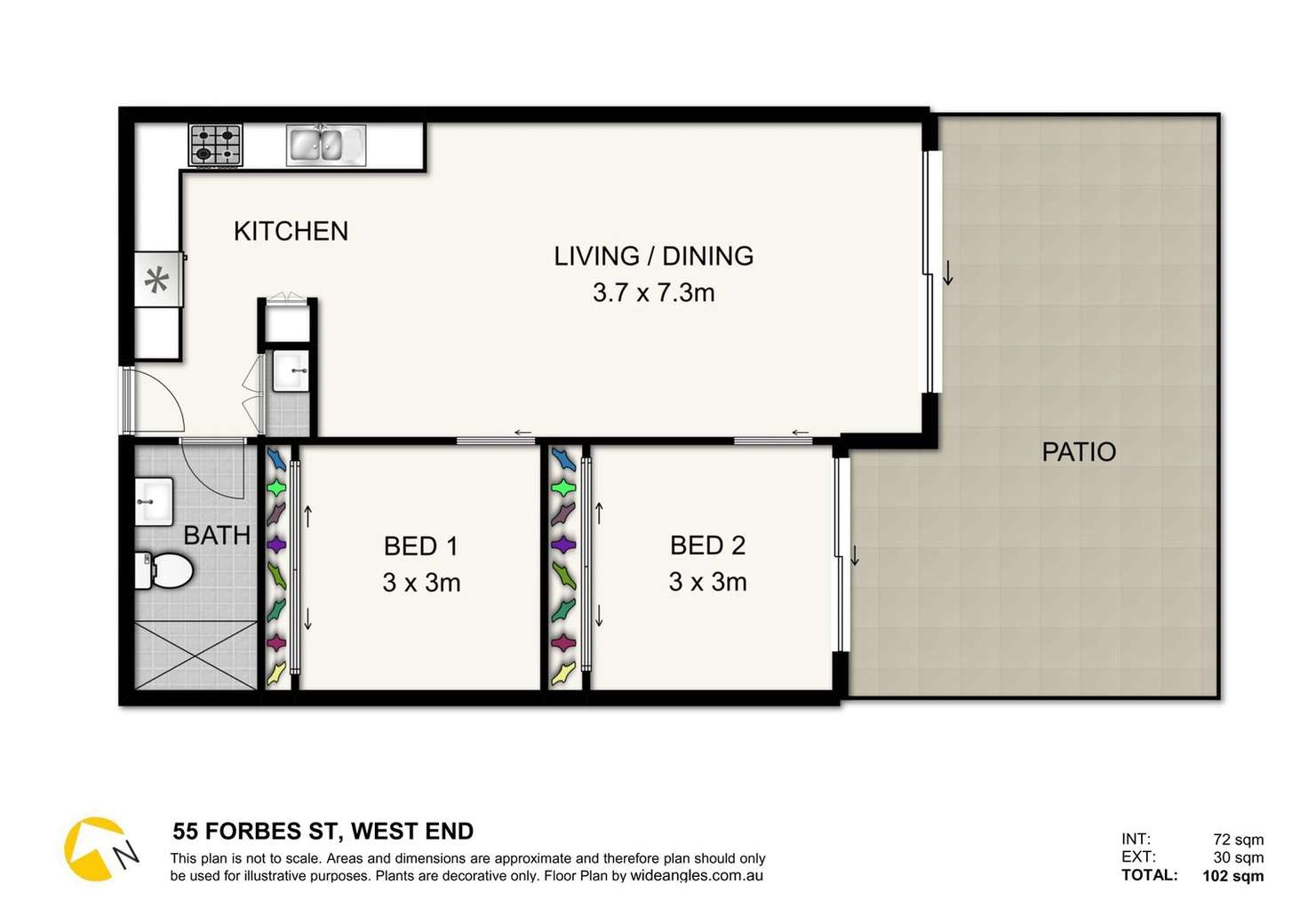 Floorplan of Homely apartment listing, 7409/55 Forbes St, West End QLD 4101