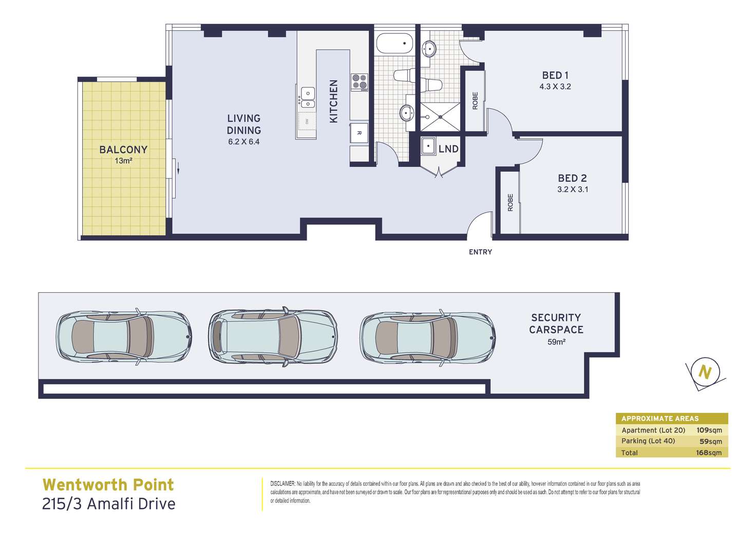 Floorplan of Homely apartment listing, 215/3 Amalfi Drive, Wentworth Point NSW 2127