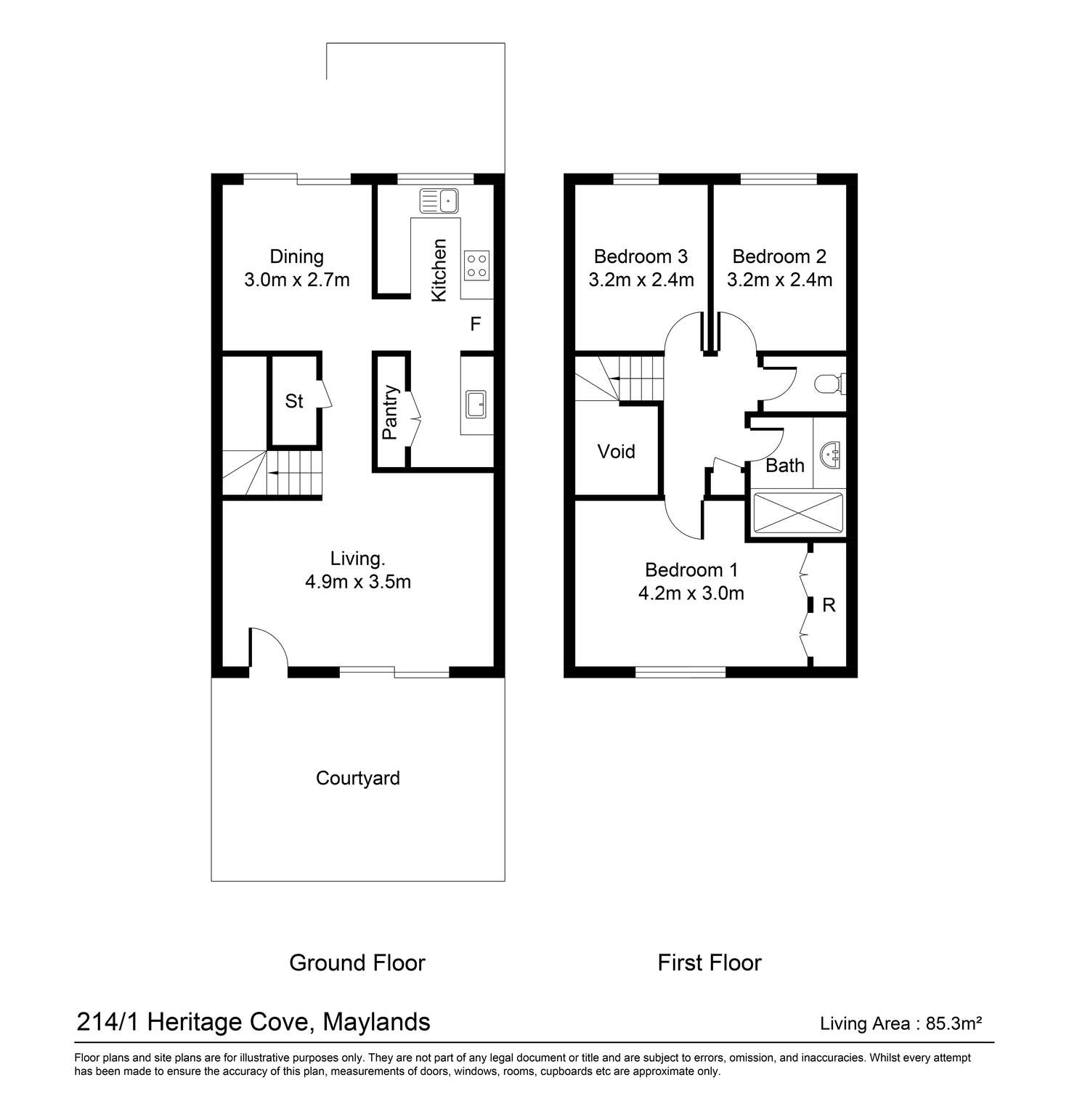 Floorplan of Homely townhouse listing, 214/1 Heritage Cove, Maylands WA 6051