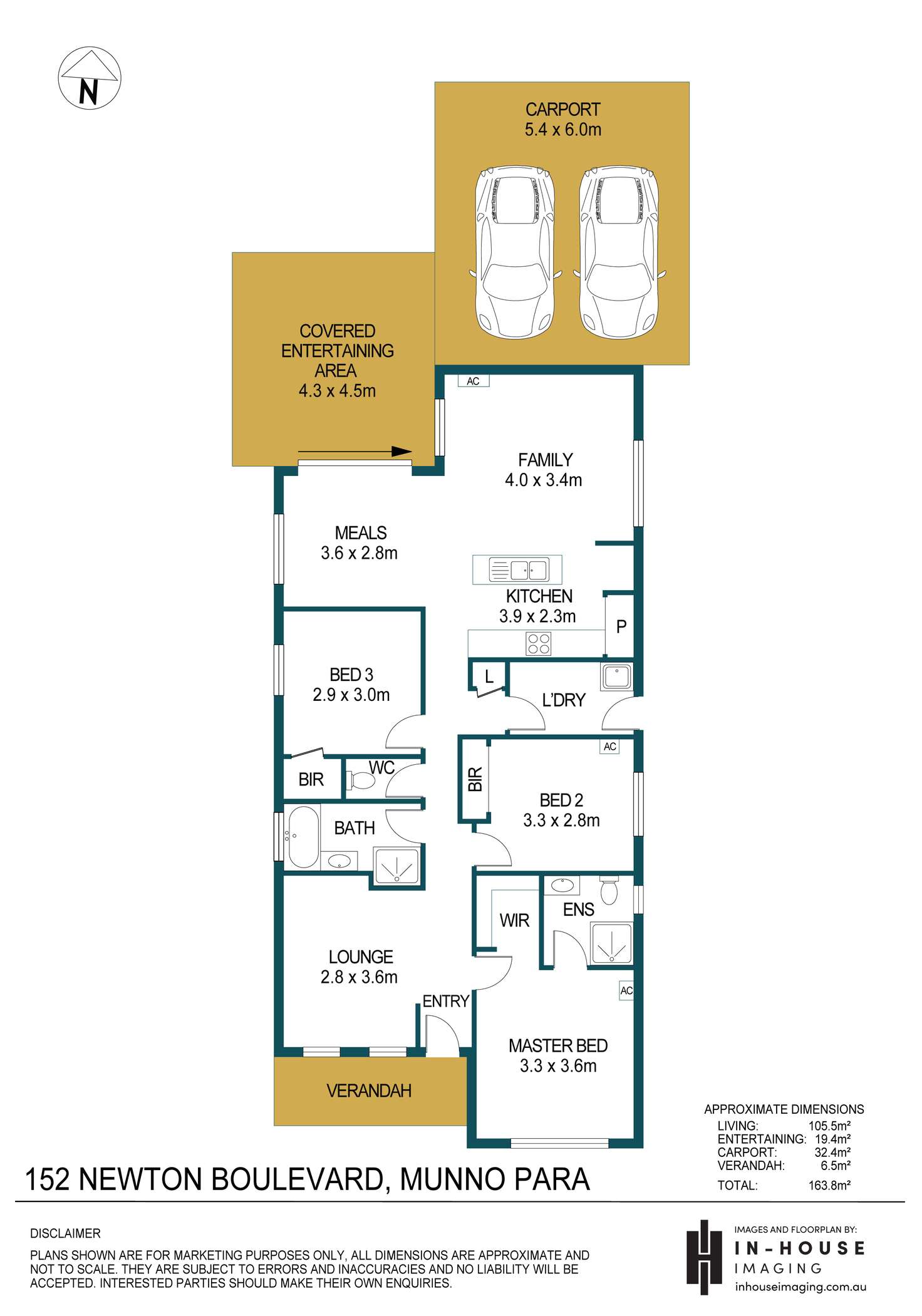 Floorplan of Homely house listing, 152 Newton Boulevard, Munno Para SA 5115