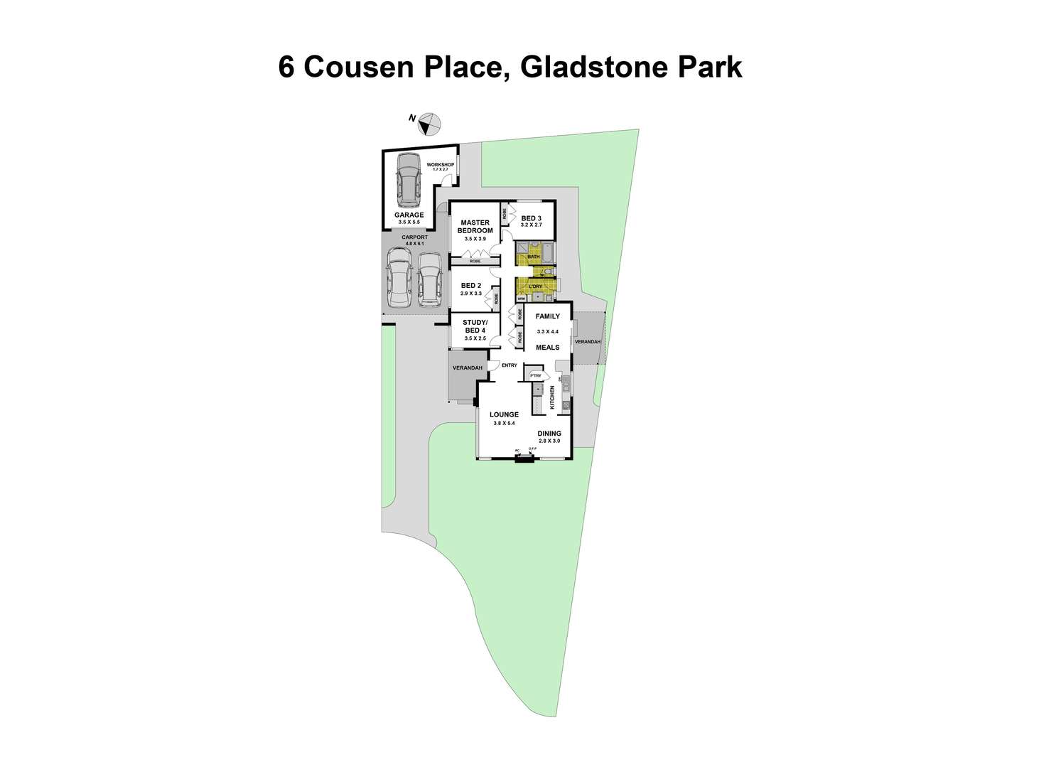 Floorplan of Homely house listing, 6 Cousen Place, Gladstone Park VIC 3043