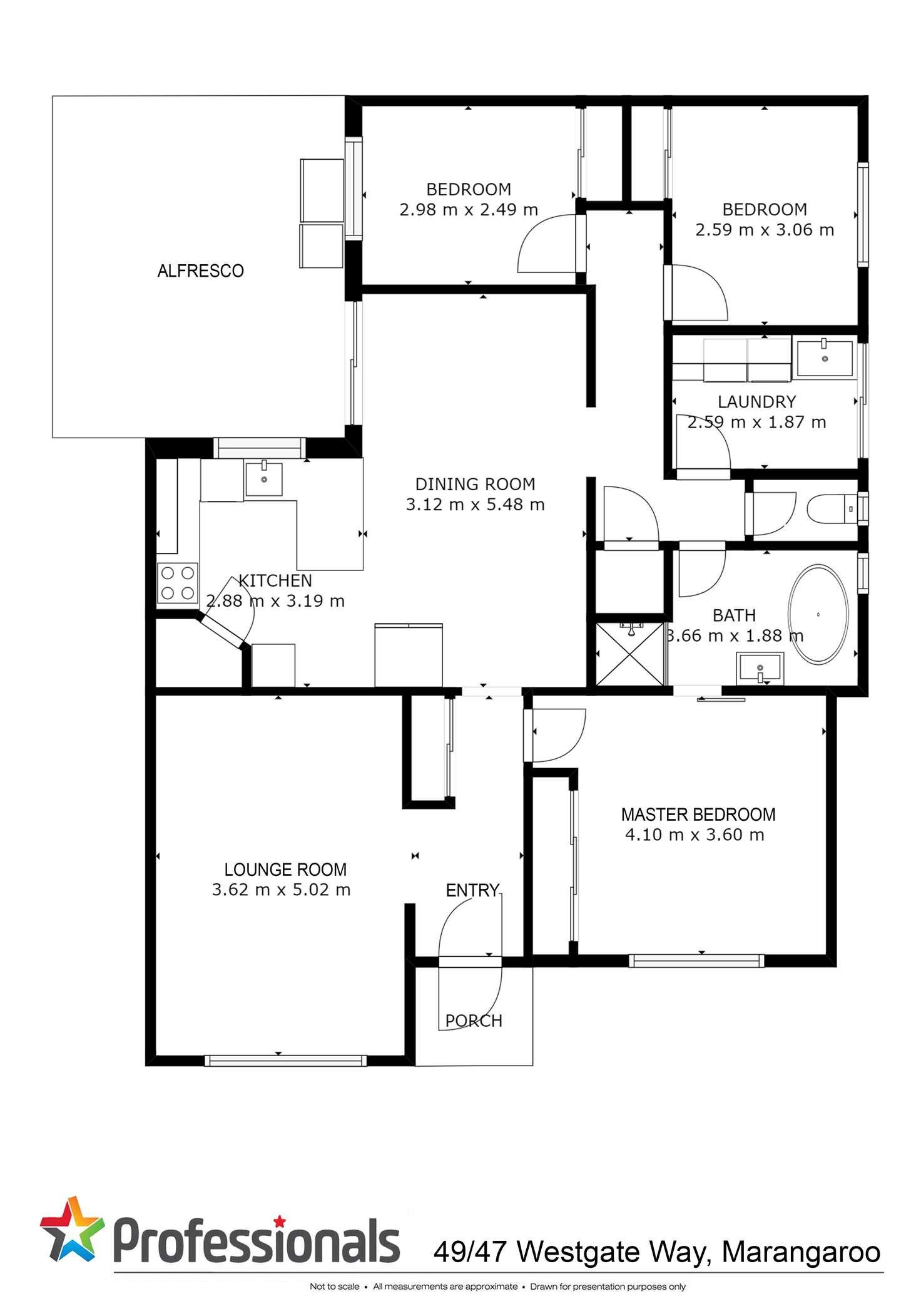 Floorplan of Homely villa listing, 49/47 Westgate Way, Marangaroo WA 6064
