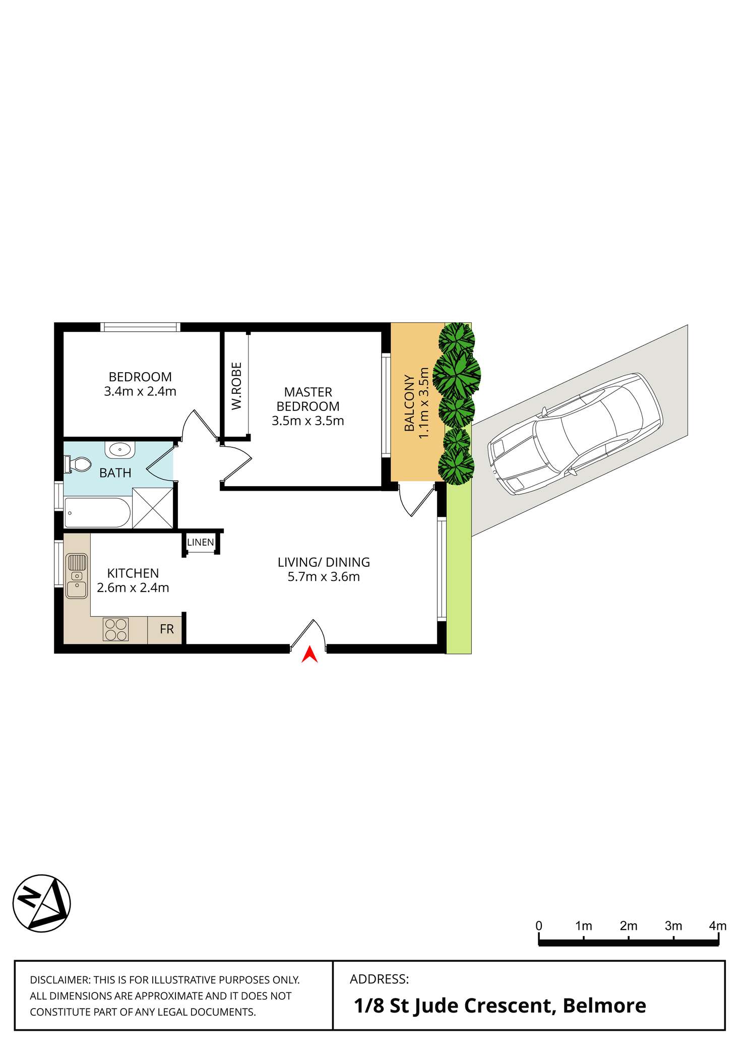 Floorplan of Homely apartment listing, 1/8 St Jude Crescent, Belmore NSW 2192