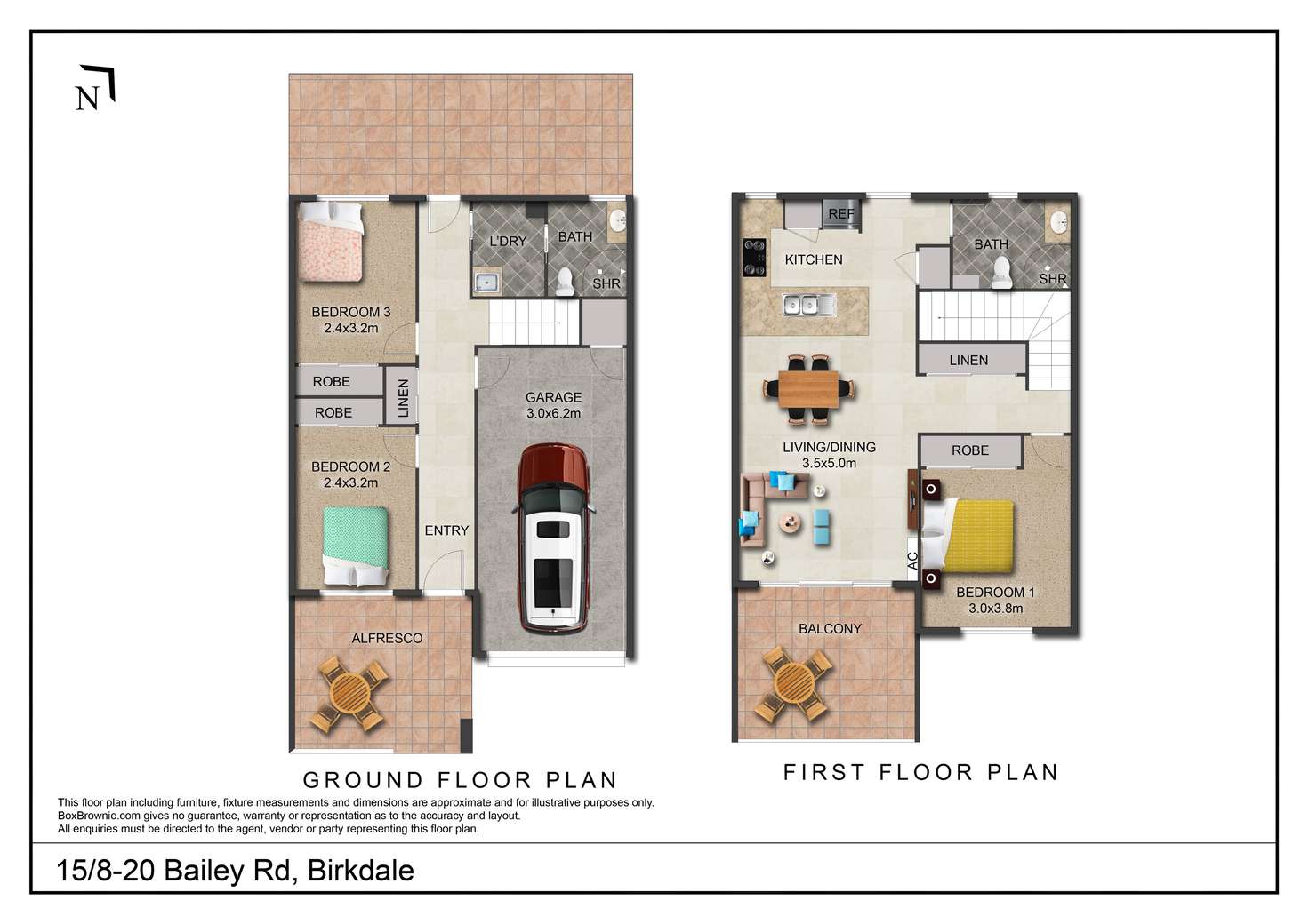 Floorplan of Homely townhouse listing, 15/8-18 Bailey Rd, Birkdale QLD 4159