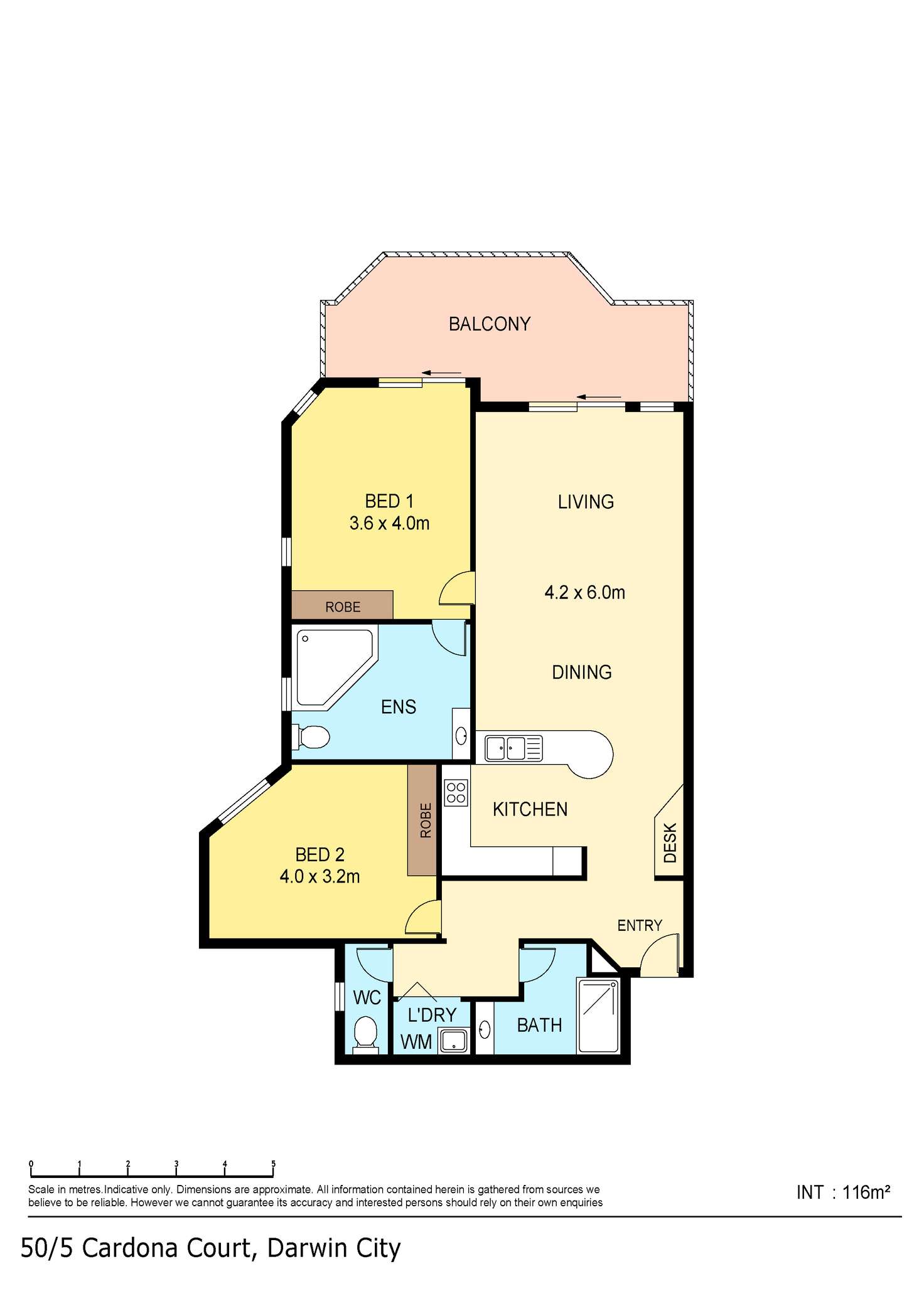 Floorplan of Homely unit listing, 50/5 Cardona Court, Darwin City NT 800