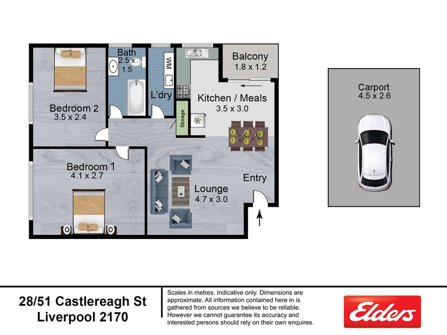 Floorplan of Homely unit listing, 28/51 Castlereagh Street, Liverpool NSW 2170