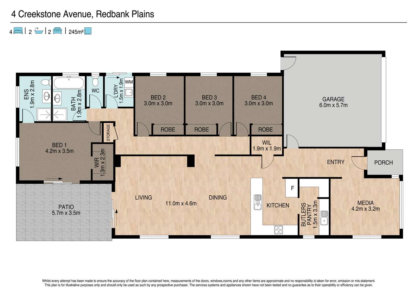 Floorplan of Homely house listing, 4 Creekstone Avenue, Redbank Plains QLD 4301