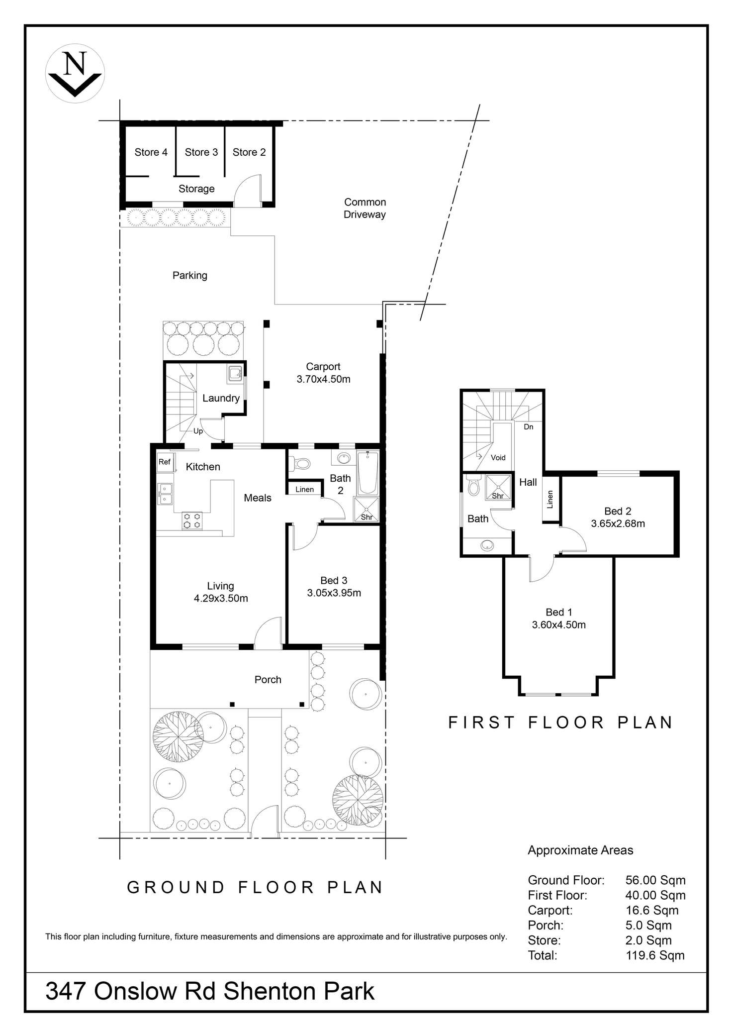 Floorplan of Homely townhouse listing, 347 Onslow Road, Shenton Park WA 6008