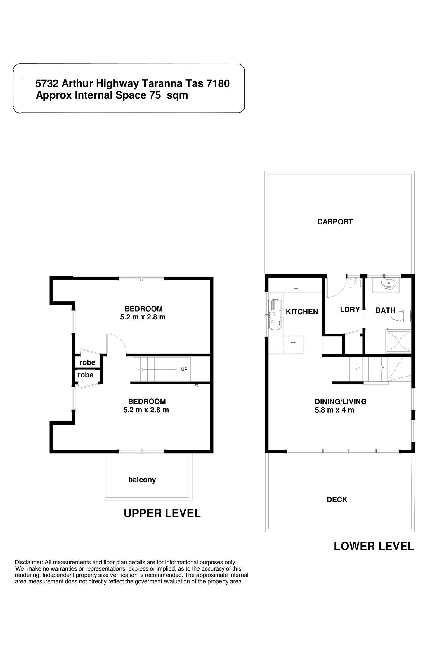 Floorplan of Homely villa listing, 5732 Arthur Highway, Taranna TAS 7180
