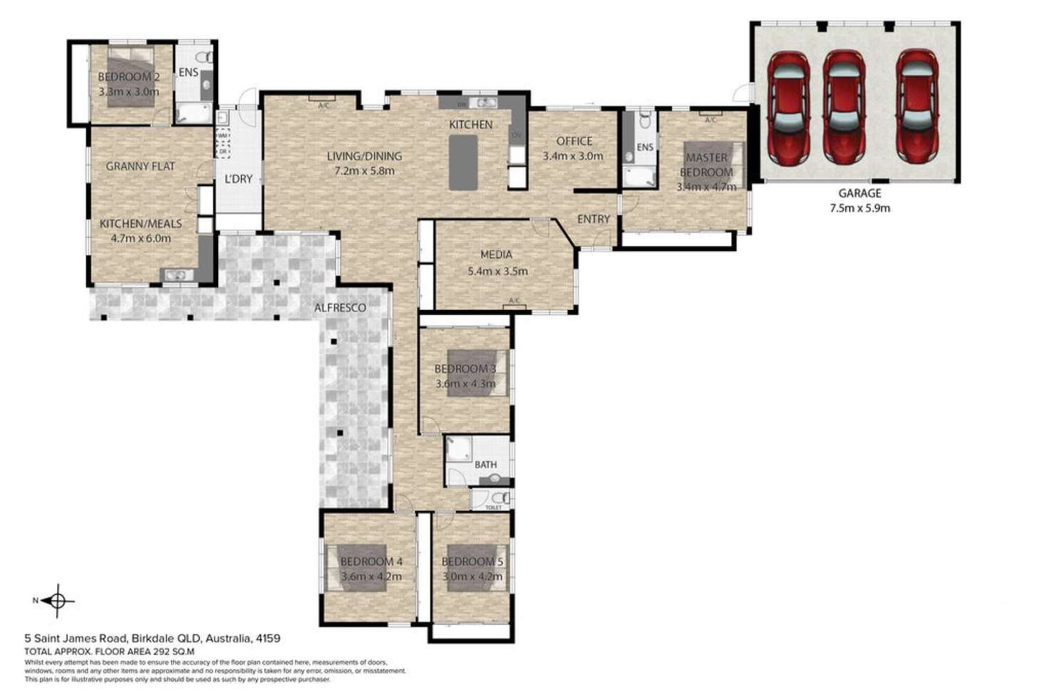 Floorplan of Homely house listing, 5 Saint James Road, Birkdale QLD 4159