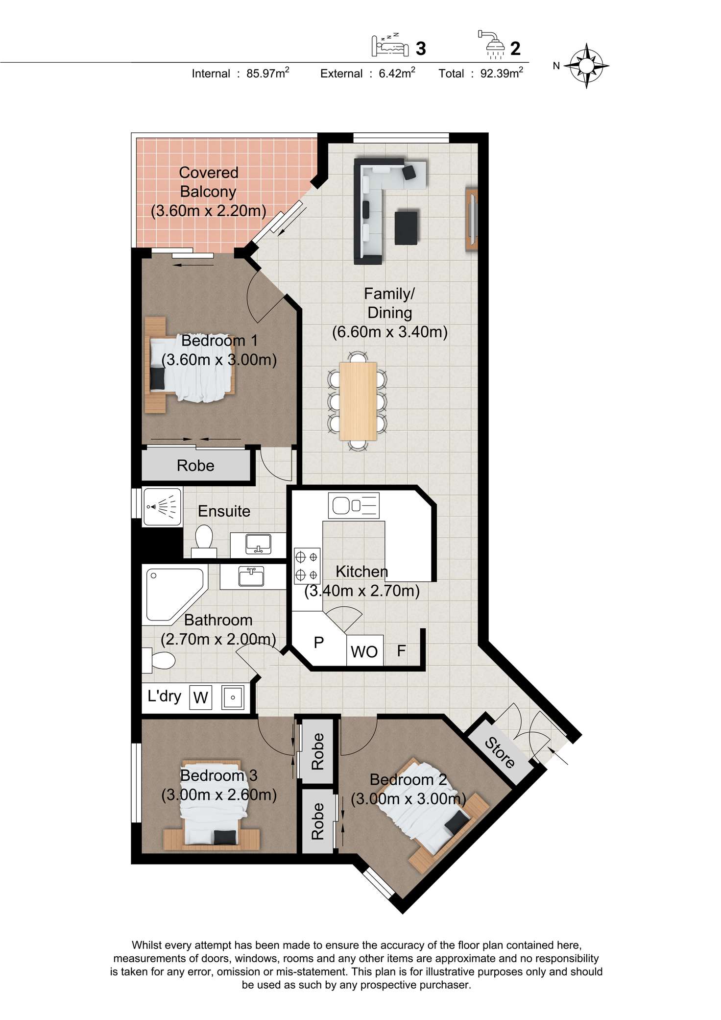 Floorplan of Homely apartment listing, 1B/220 Marine Parade, Labrador QLD 4215